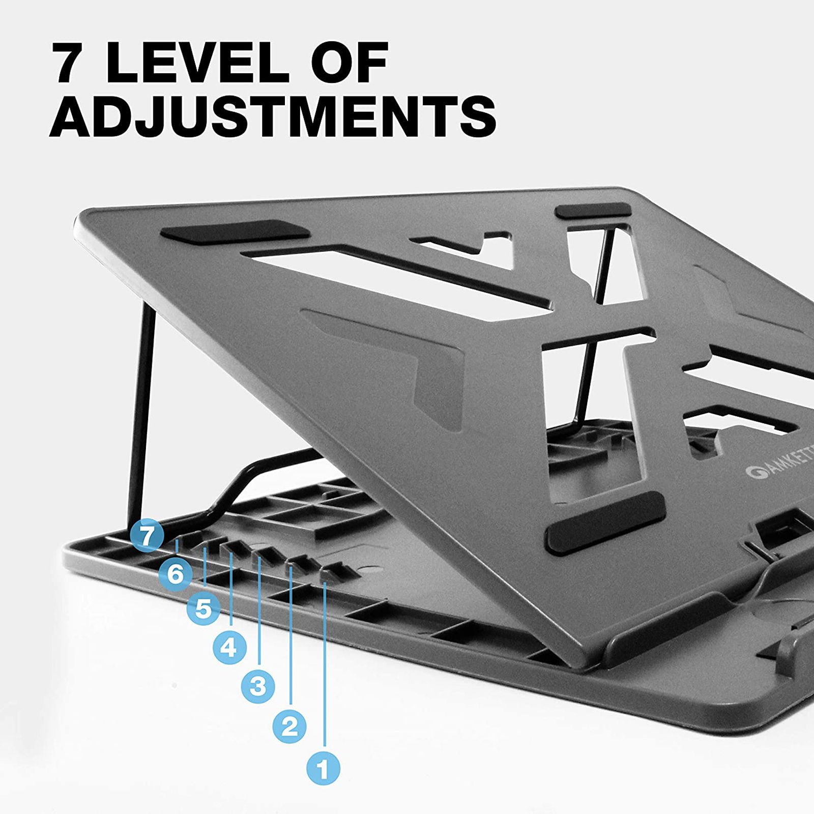 AMKETTE Ergo Laptop Stand for laptops up to 15.6 inches (7 Adjustment Levels, 650GR, Grey) AMKETTE Ergo Laptop Stand for laptops up to 15.6 inches (7 Adjustment Levels, 650GR, Grey)_3