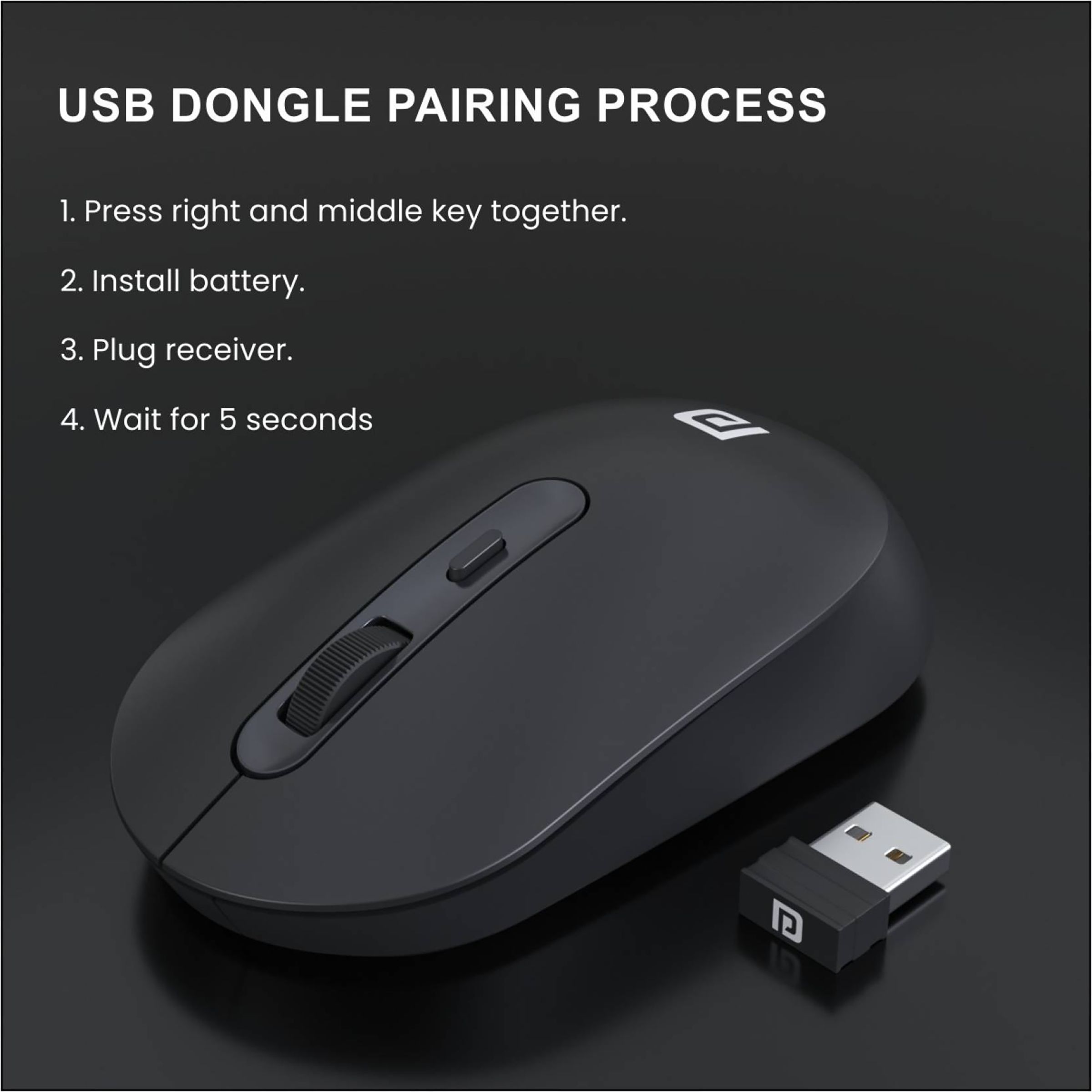 PORTRONICS Toad 13 Wireless Optical Mouse (1200 DPI, Contoured Design, Black) PORTRONICS Toad 13 Wireless Optical Mouse (1200 DPI, Contoured Design, Black)_11