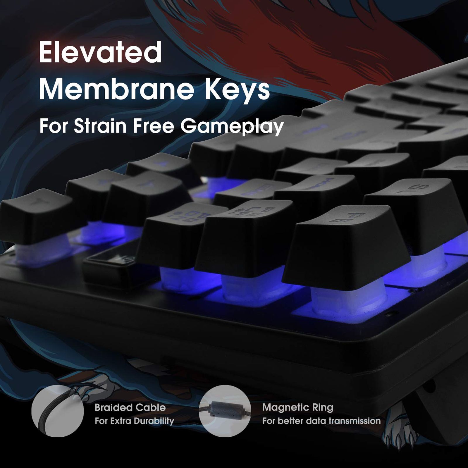 AMKETTE EvoFox Fireblade TKL Wired Gaming Keyboard with Backlit Keys (Spill Resistant, Black) AMKETTE EvoFox Fireblade TKL Wired Gaming Keyboard with Backlit Keys (Spill Resistant, Black)_10