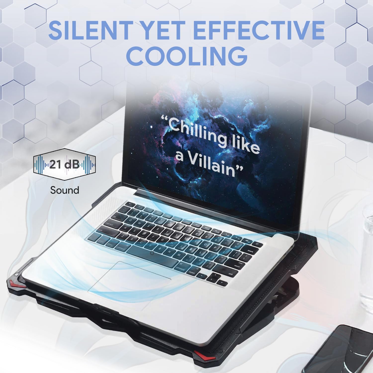AMKETTE EvoFox Typhoon Stand with Cooling Fan for Laptops upto 17.3 inch (Silent Cooling System, 649BK, Black) AMKETTE EvoFox Typhoon Stand with Cooling Fan for Laptops upto 17.3 inch (Silent Cooling System, 649BK, Black)_4