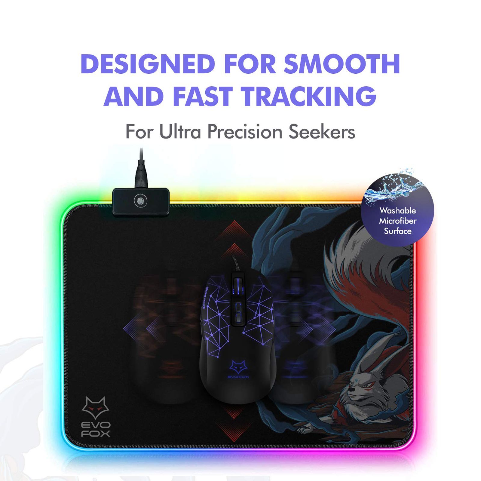 AMKETTE Falcon LX35 Gaming Mouse Pad (Touch Sensor, 596BK, Black) AMKETTE Falcon LX35 Gaming Mouse Pad (Touch Sensor, 596BK, Black)_3