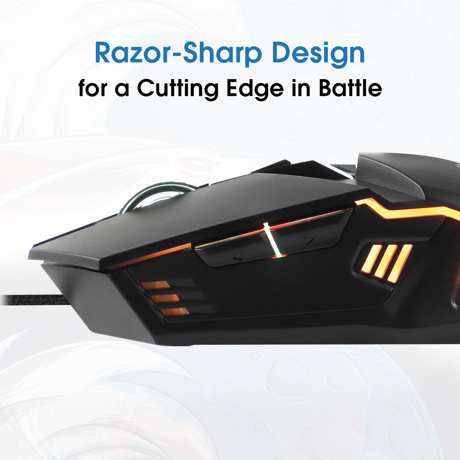 AMKETTE EvoFox Shadow Wired Optical Gaming Mouse (3600 DPI Adjustable, Razor-Sharp Edgy Design, Black)_7