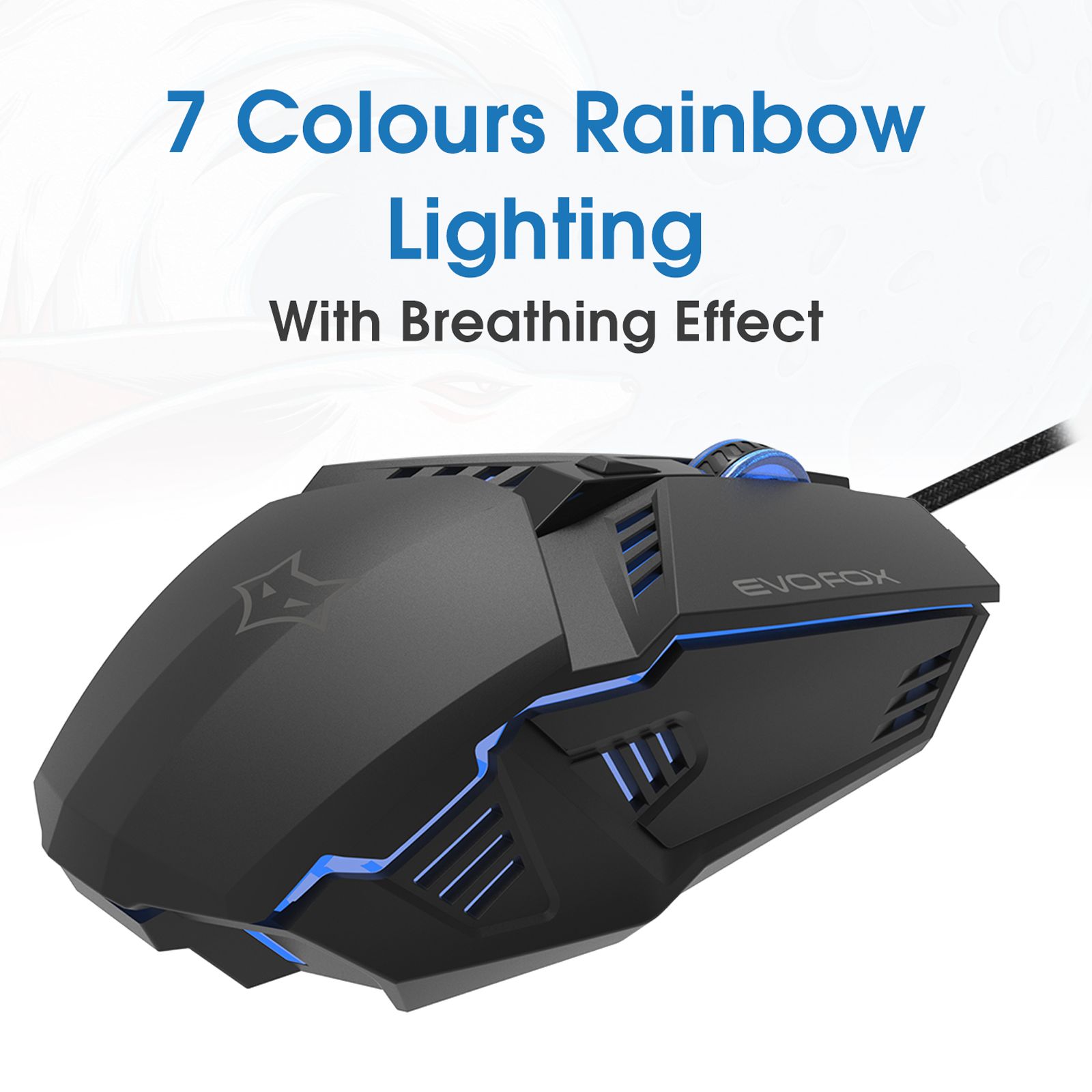 AMKETTE EvoFox Shadow Wired Optical Gaming Mouse (3600 DPI Adjustable, Razor-Sharp Edgy Design, Black)_8