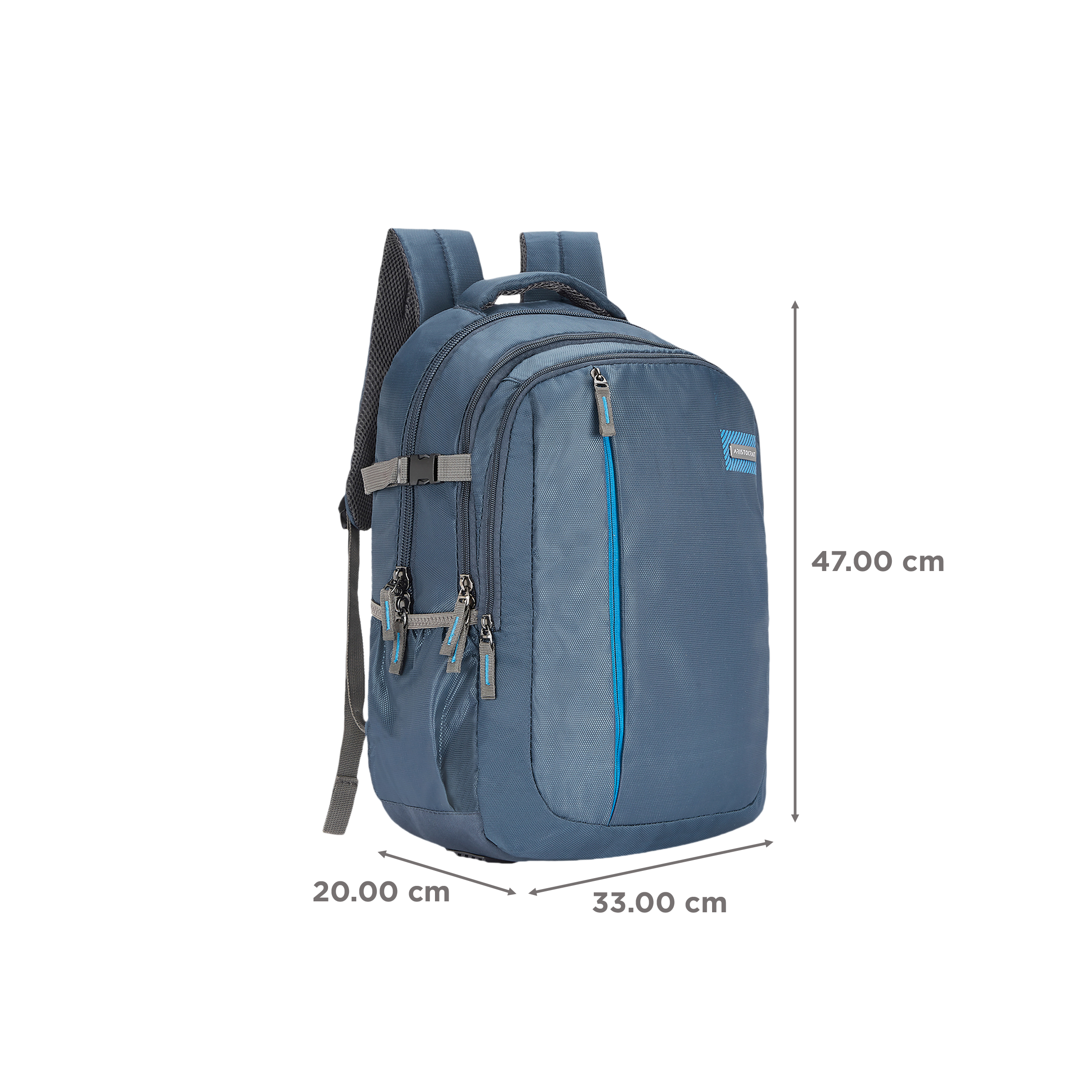 ARISTOCRAT COLIN Polyester Laptop Backpack for 17 Inch Laptop (30 L, Organizer with Key Holder, Navy Blue)_3