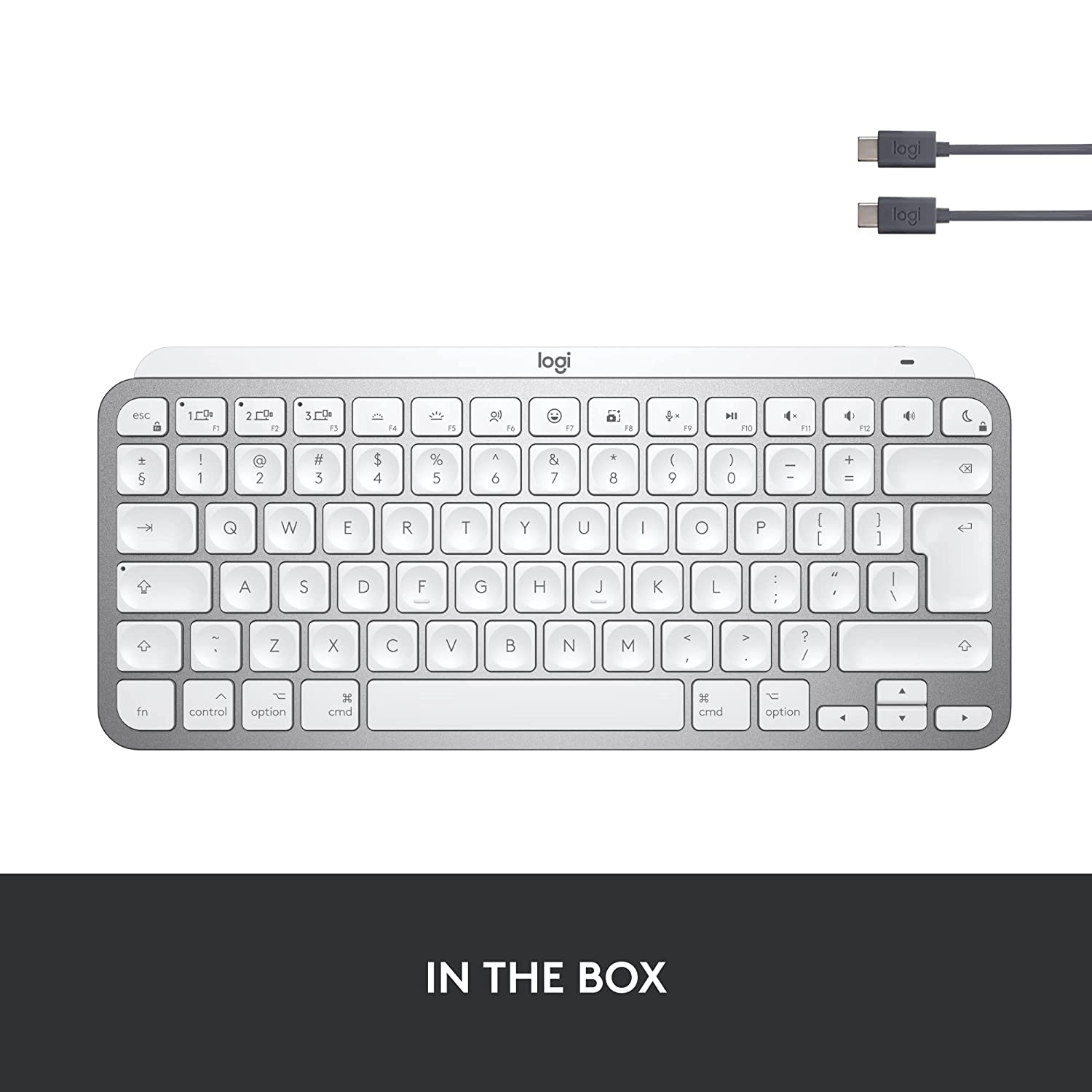 logitech MX Keys Mini Rechargeable Bluetooth Wireless Keyboard with Multi Device Connectivity (Ambient Light Sensors, Pale Grey)_15