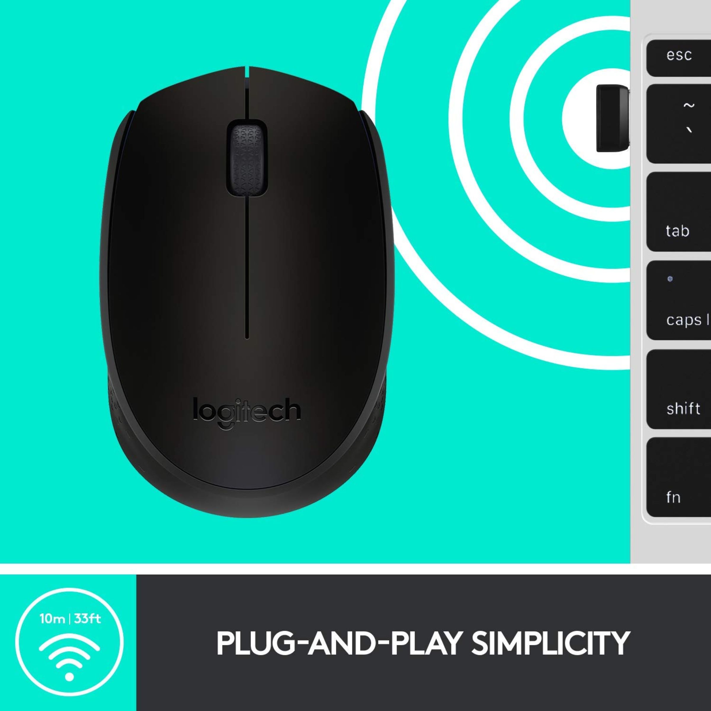 logitech B170 Wireless Optical Performance Mouse (1000 DPI, Plug & Play, Black) logitech B170 Wireless Optical Performance Mouse (1000 DPI, Plug & Play, Black)_9