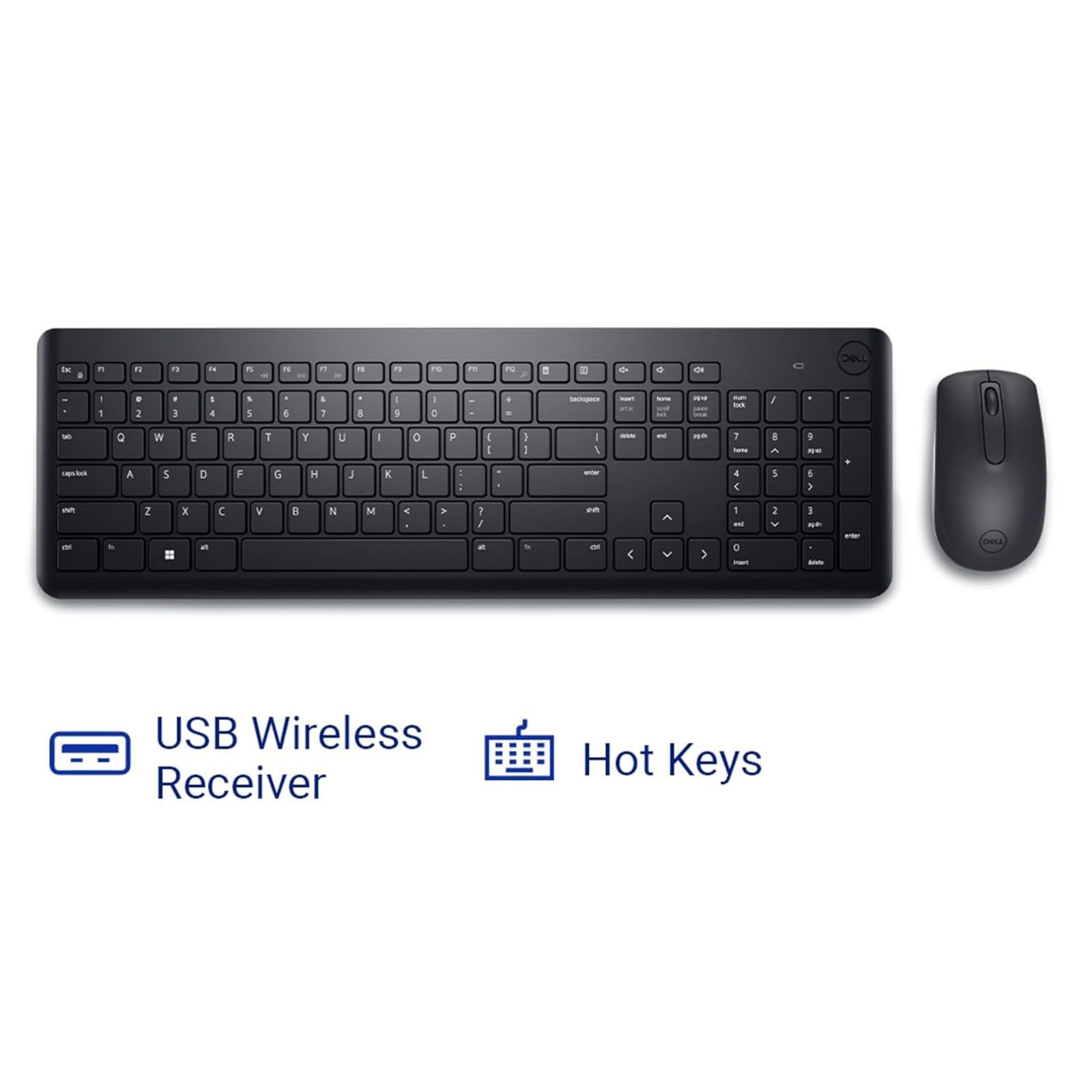 DELL KM3322W Wireless Keyboard & Mouse Combo (1000 DPI, Spill Resistant, Black)_6