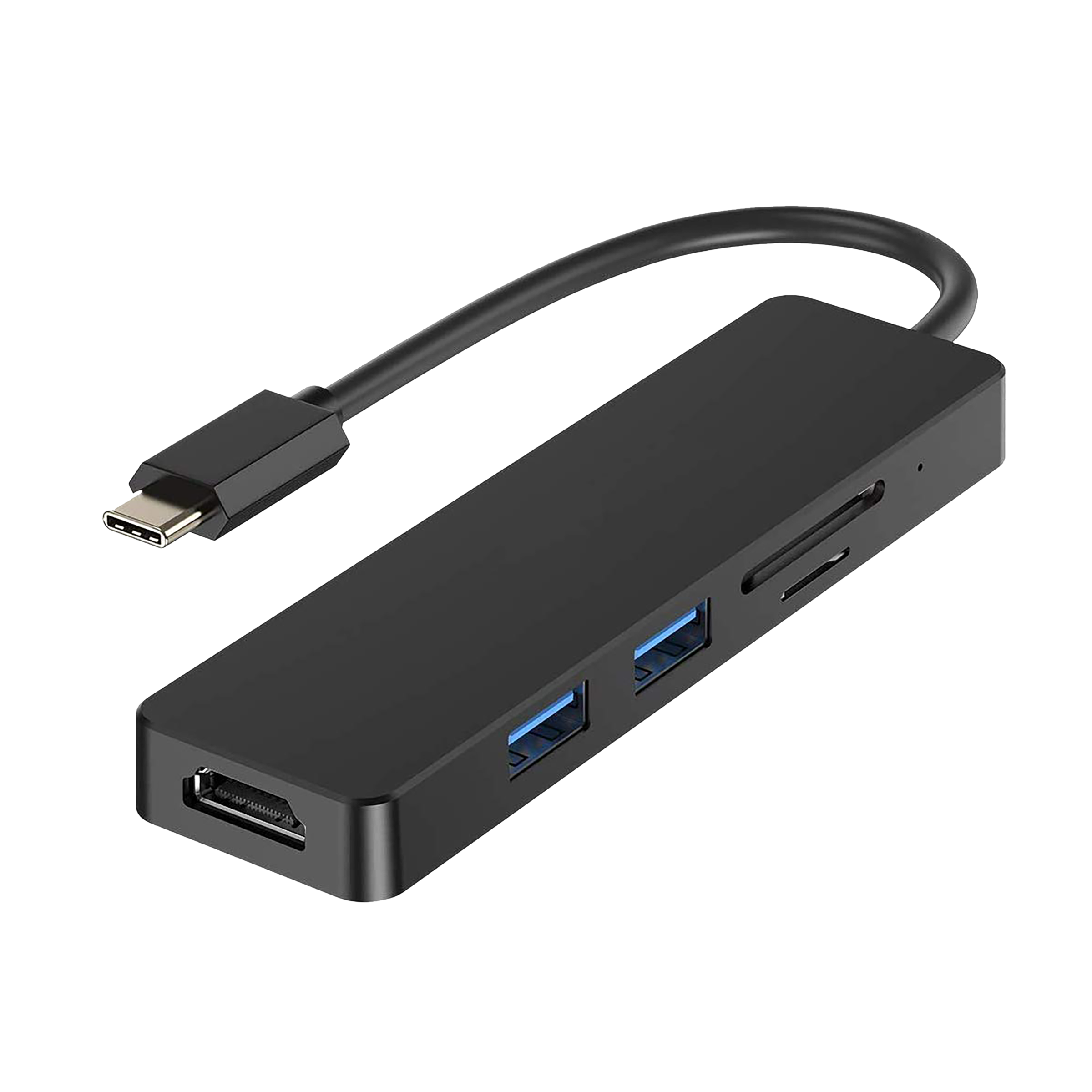 LAPCARE Lap-C 5-in-1 USB 3.1 Type C to USB 3.0 Type A, SD Card, HDMI, MicroSD Card Slot Docking Station (Multi-Media Connectivity, Black)_1