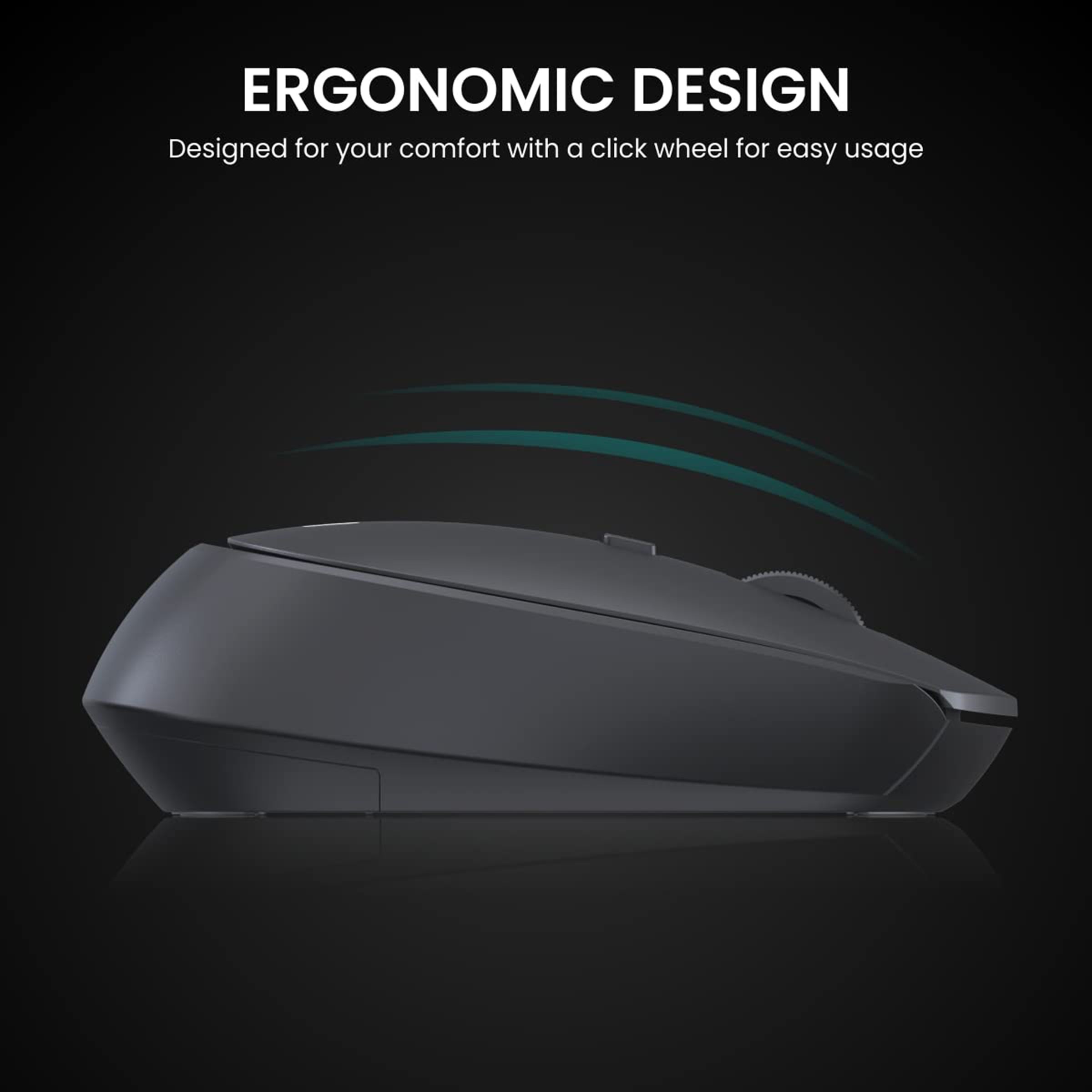PORTRONICS Toad 23 Wireless Optical Mouse (1600 DPI Adjustable, Ergonomic Design, Black)_6