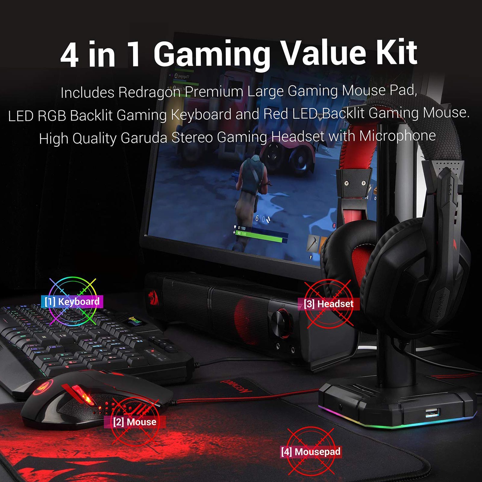 REDRAGON S101-BA 4-IN-1 Wired Gaming Keyboard & Mouse Combo (3200 DPI Adjustable, Spill Resistant, Black)_7