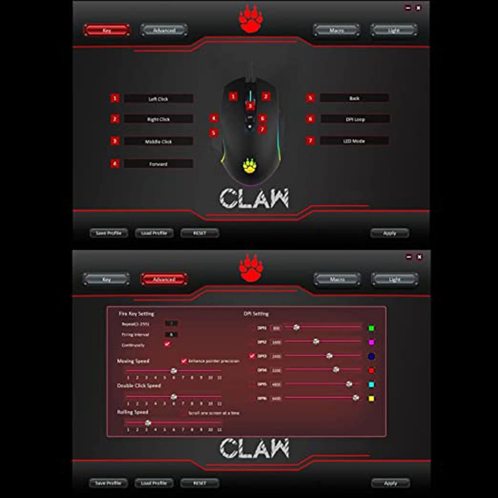 Claw Chuff Wired Optical Gaming Mouse with Customizable Buttons (6400 DPI Adjustable, Ergonomic Design, Black)_8