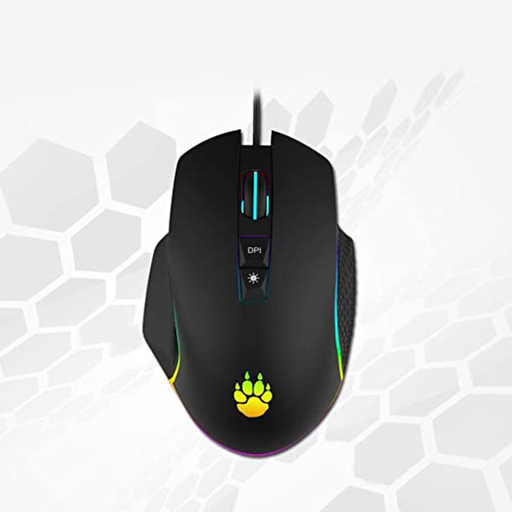 Claw Chuff Wired Optical Gaming Mouse with Customizable Buttons (6400 DPI Adjustable, Ergonomic Design, Black)_6