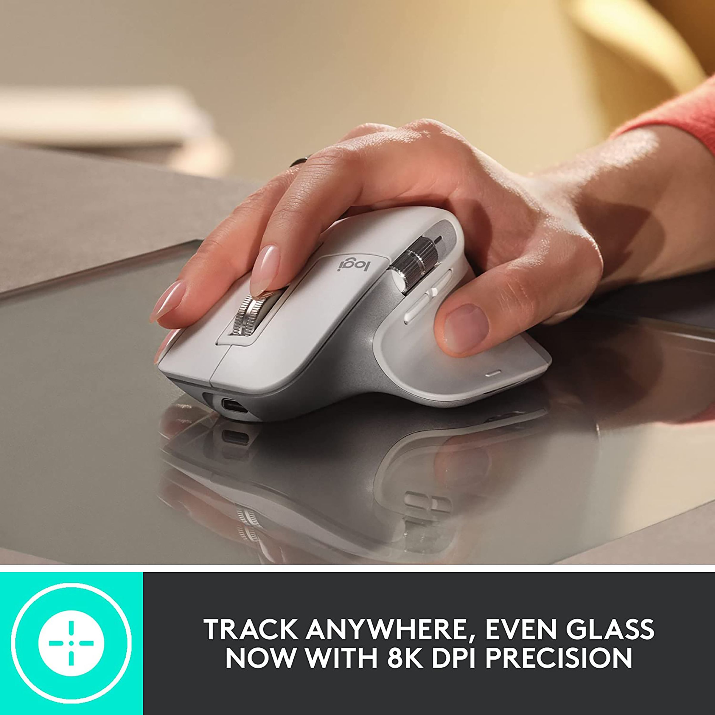 logitech MX Master 3S Rechargeable Wireless Laser Performance Mouse with Thumb Wheel (8000 DPI Adjustable, Multi Device Connectivity, Pale Gray) logitech MX Master 3S Rechargeable Wireless Laser Performance Mouse with Thumb Wheel (8000 DPI Adjustable, Multi Device Connectivity, Pale Gray)_10