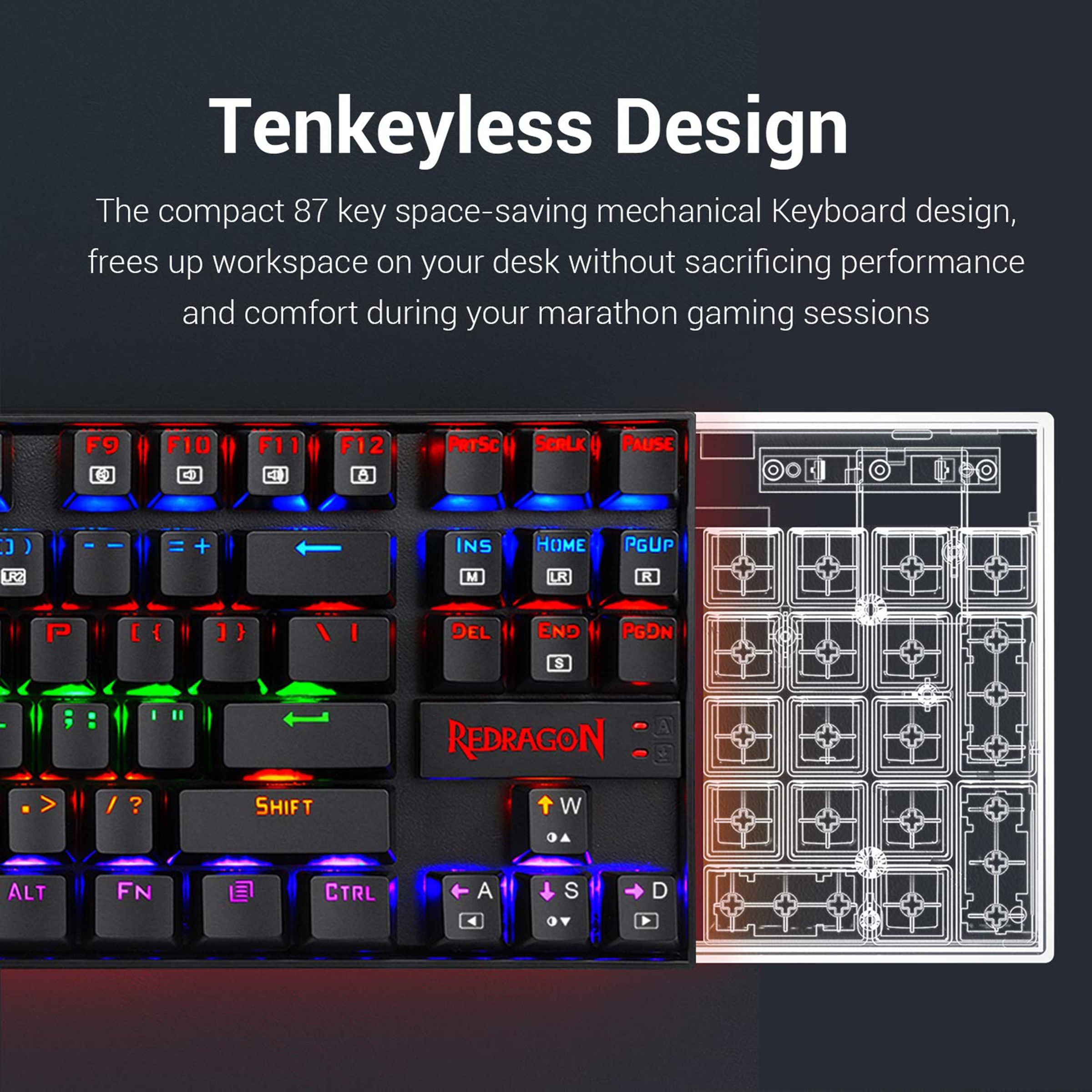 REDRAGON Kumara K552 Wired Keyboard with RGB LED Backlit Keys (Anti Ghosting Keys, Black)_5