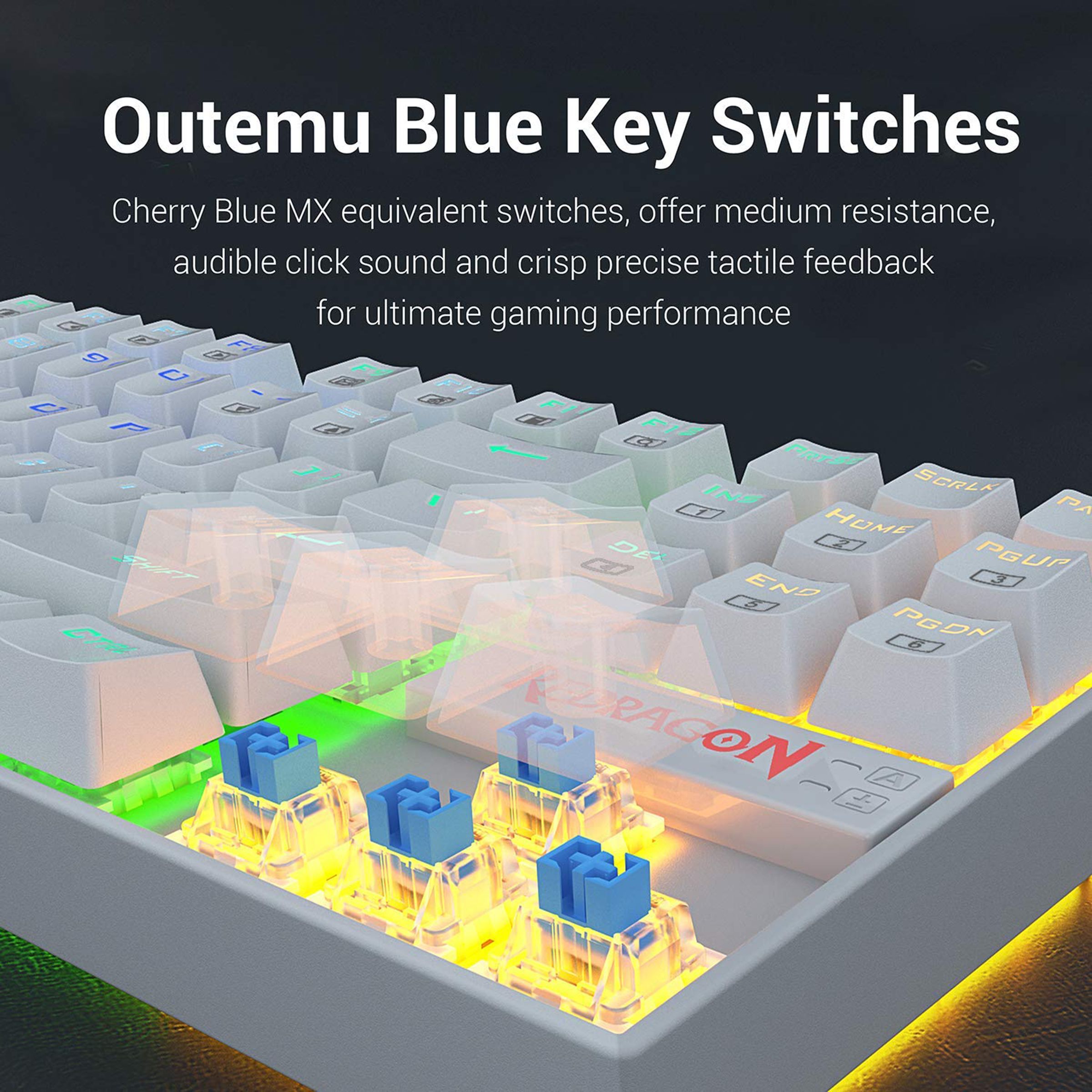 REDRAGON Kumara K552 Wired Gaming Keyboard (RGB LED Backlight Blue Switch, White) REDRAGON Kumara K552 Wired Gaming Keyboard (RGB LED Backlight Blue Switch, White)_4