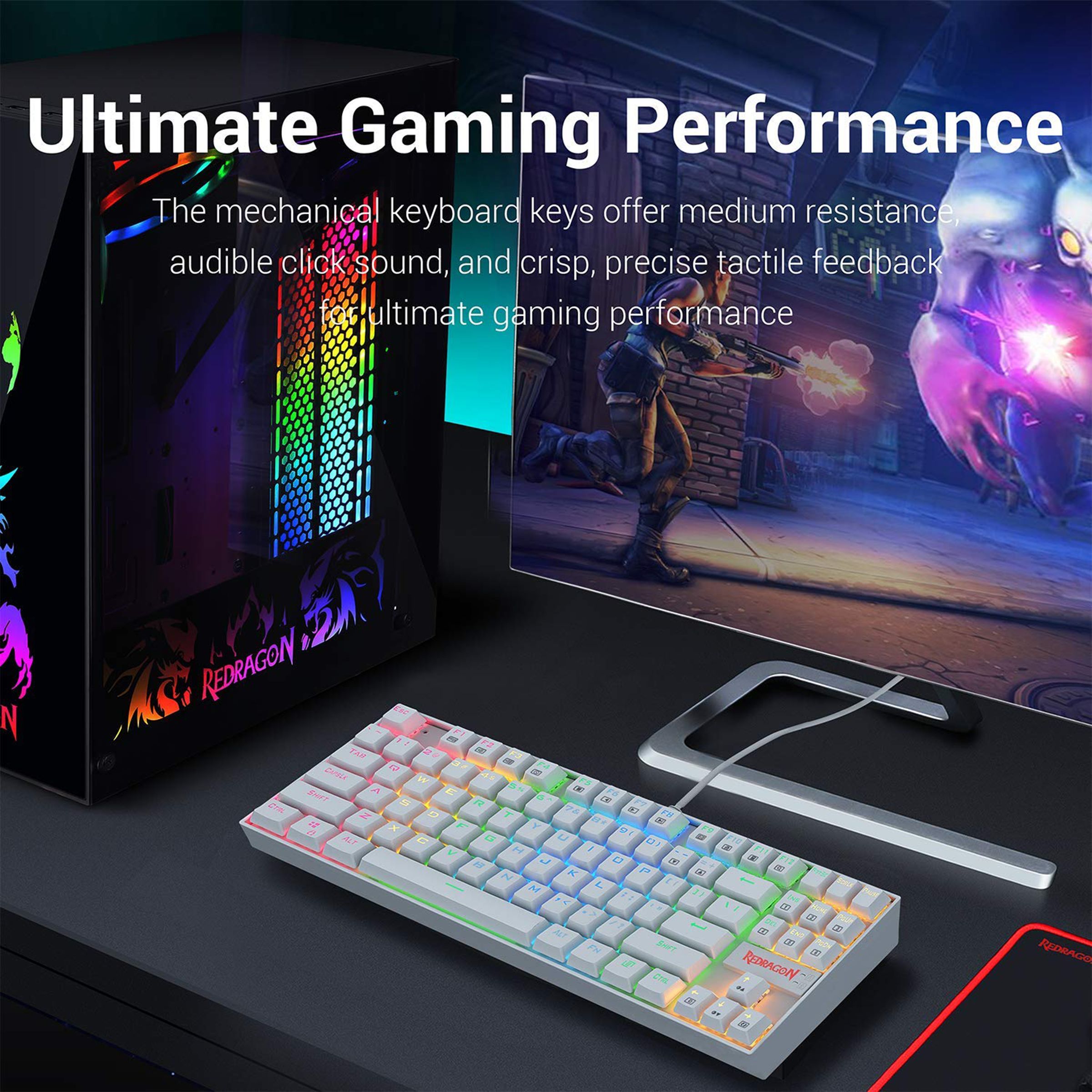 REDRAGON Kumara K552 Wired Gaming Keyboard (RGB LED Backlight Blue Switch, White) REDRAGON Kumara K552 Wired Gaming Keyboard (RGB LED Backlight Blue Switch, White)_2