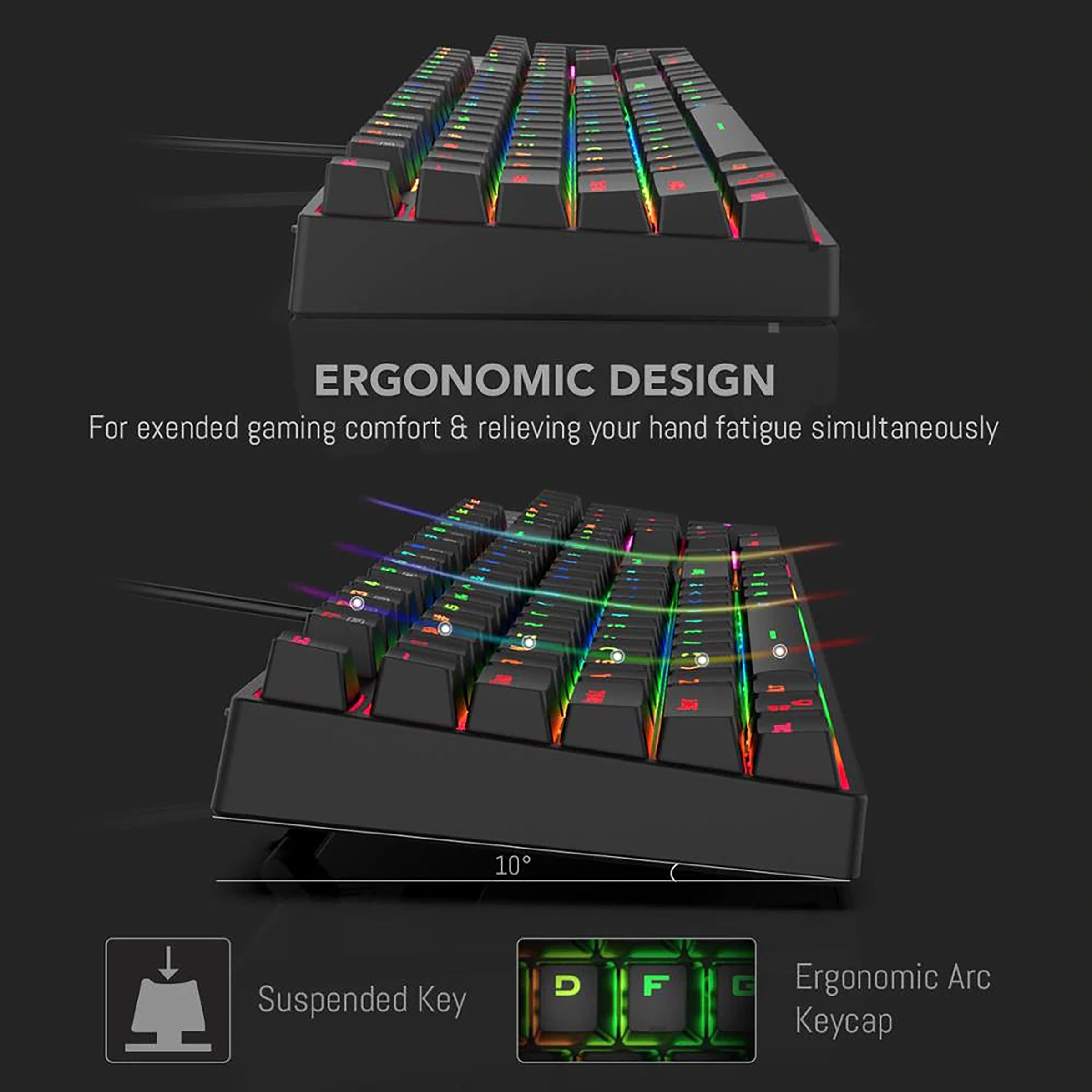 REDRAGON Surara K582 Wired Gaming Keyboard (RGB Backlight Red Switch, Black) REDRAGON Surara K582 Wired Gaming Keyboard (RGB Backlight Red Switch, Black)_6