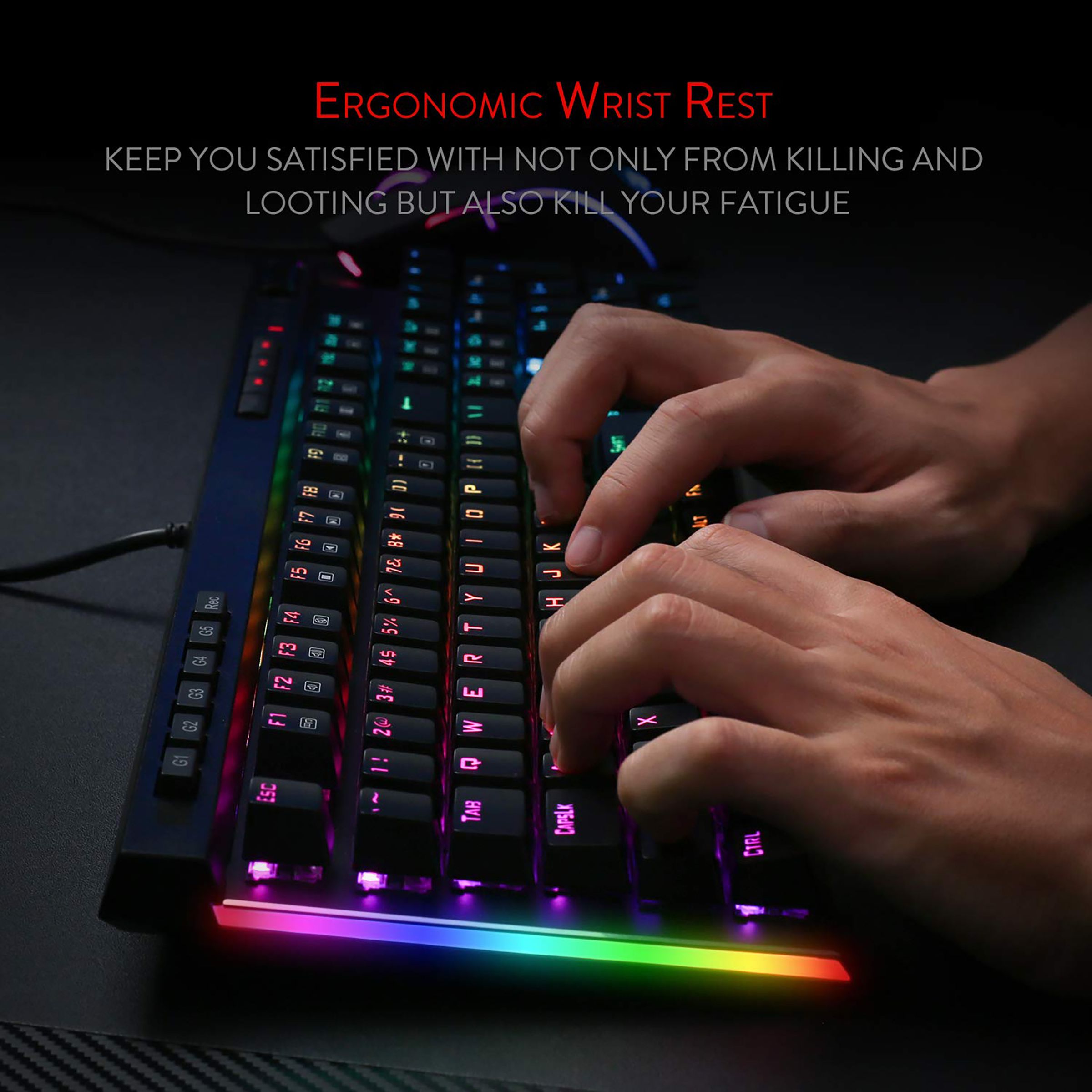REDRAGON Vata K580 Wired Keyboard with 12 Dedicated Multimedia Keys (RGB Backlight, Black) REDRAGON Vata K580 Wired Keyboard with 12 Dedicated Multimedia Keys (RGB Backlight, Black)_8