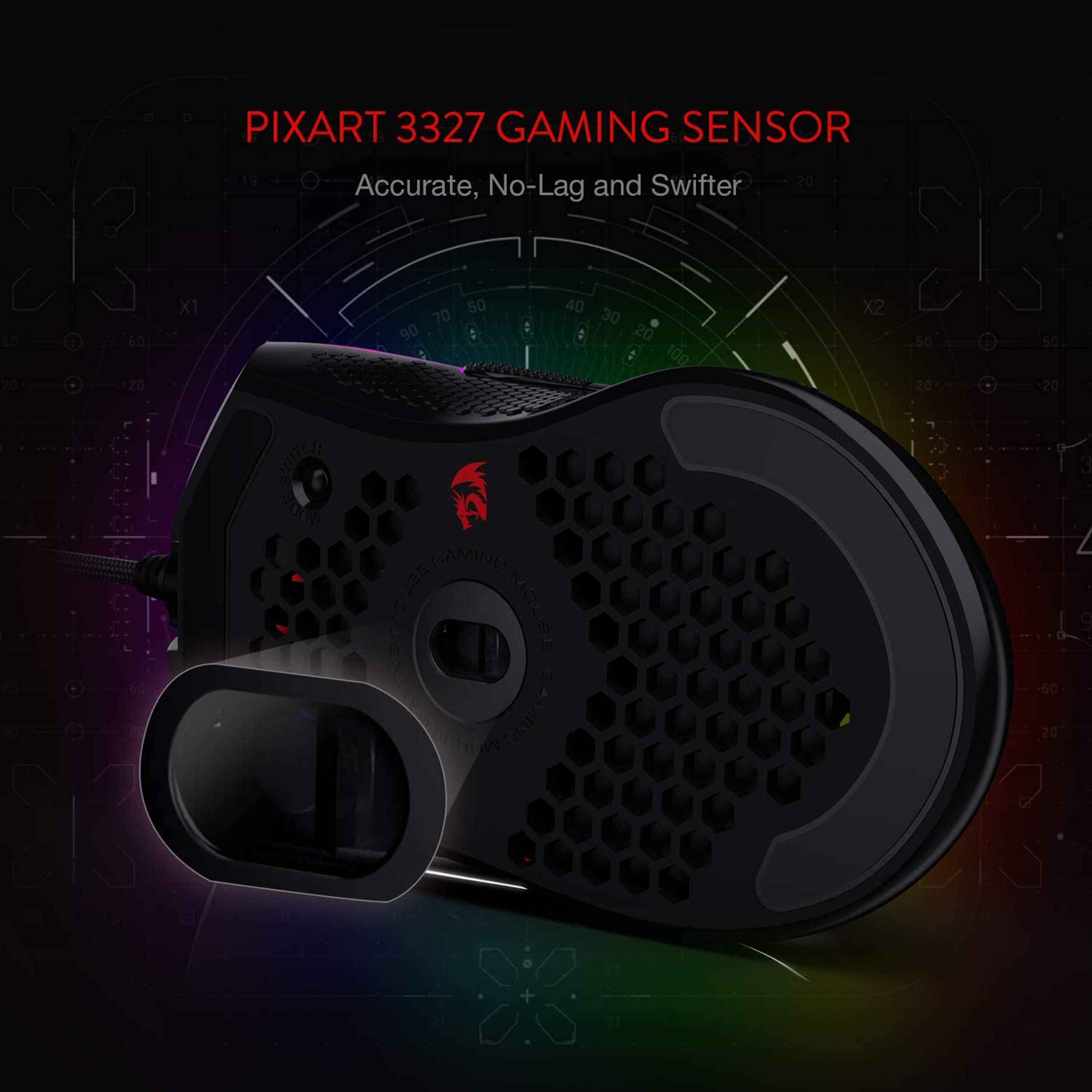 REDRAGON Strom Wired Optical Gaming Mouse (12400 DPI Adjustable, Aesthetics of Hive, Black) REDRAGON Strom Wired Optical Gaming Mouse (12400 DPI Adjustable, Aesthetics of Hive, Black)_8