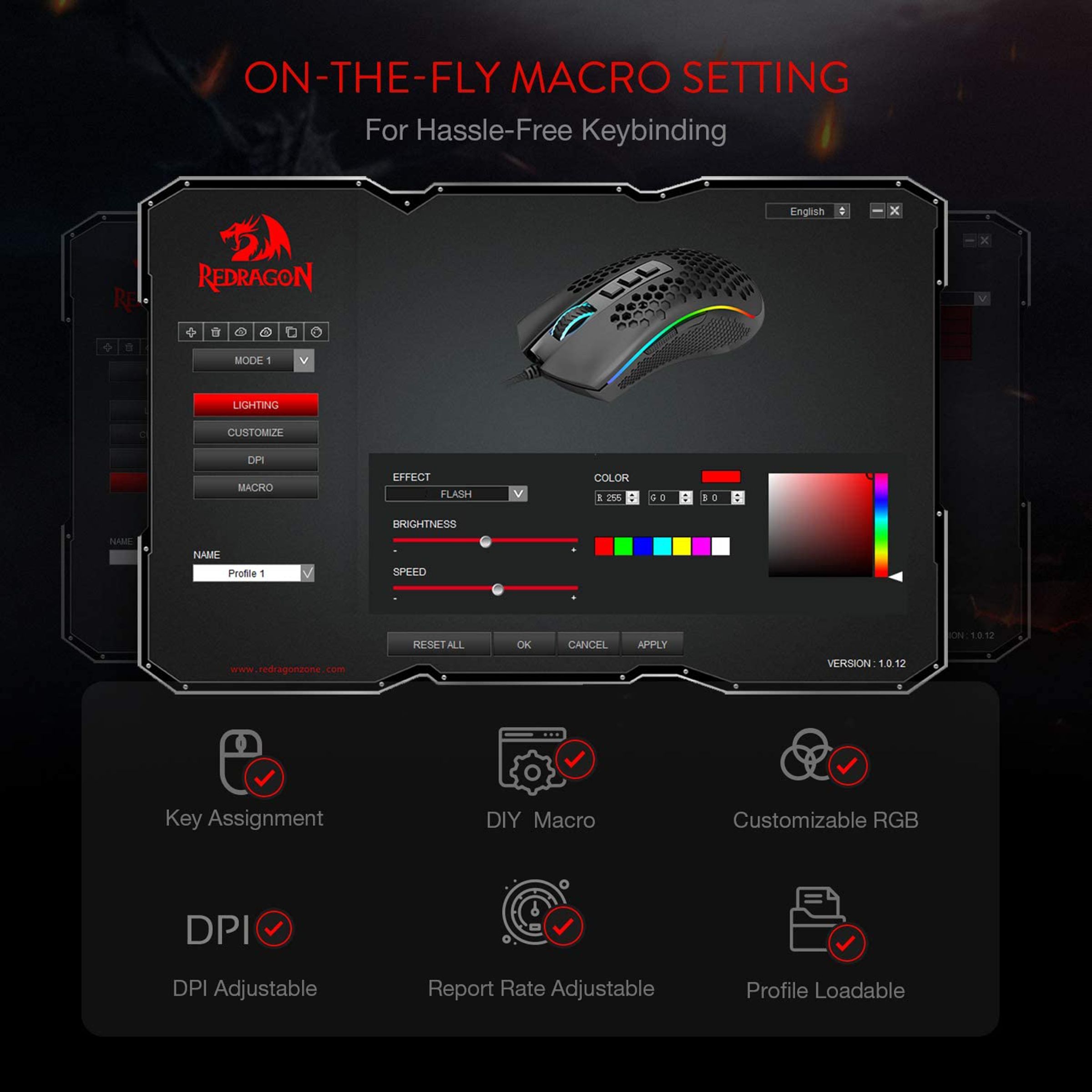REDRAGON Strom Wired Optical Gaming Mouse (12400 DPI Adjustable, Aesthetics of Hive, Black) REDRAGON Strom Wired Optical Gaming Mouse (12400 DPI Adjustable, Aesthetics of Hive, Black)_10