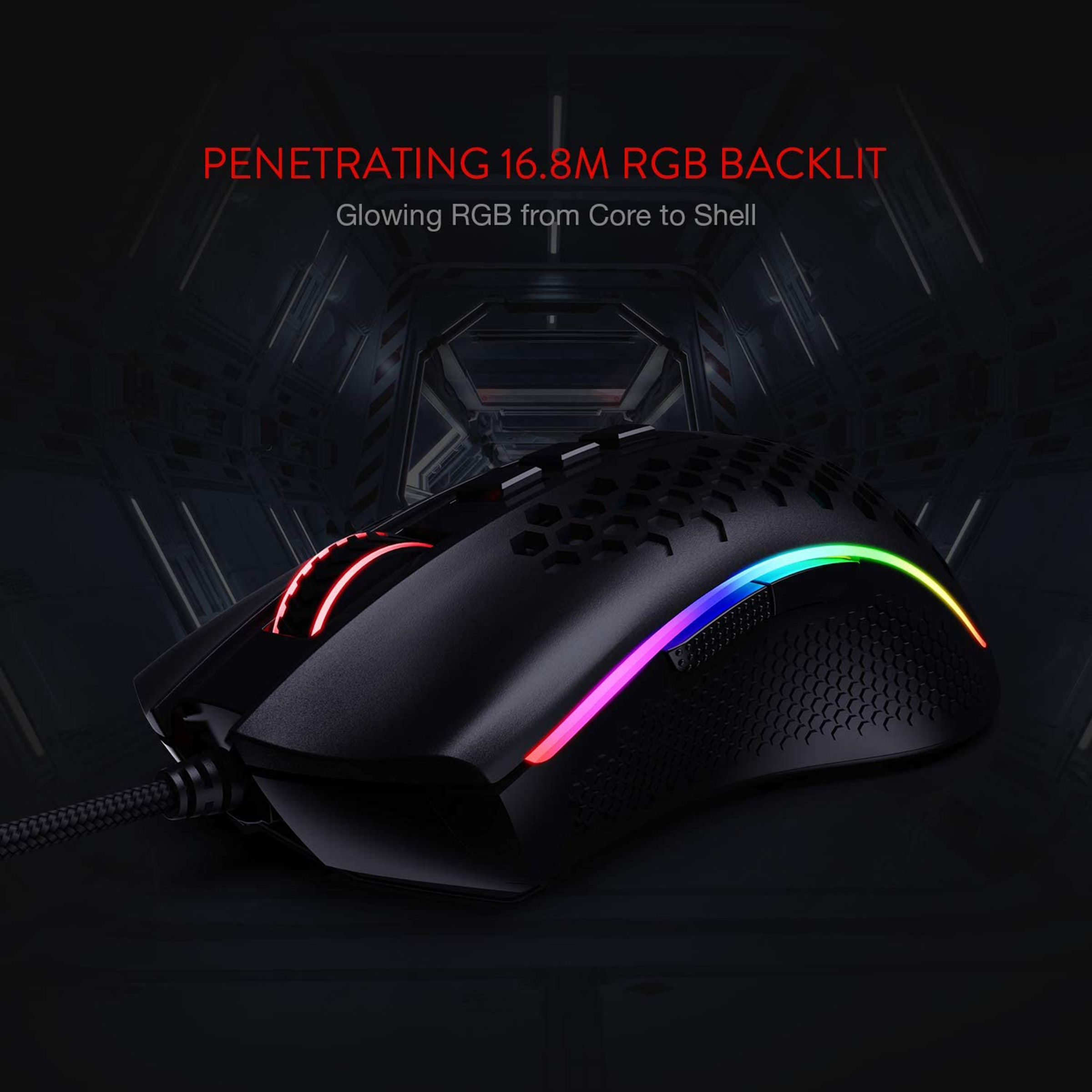 REDRAGON Strom Wired Optical Gaming Mouse (12400 DPI Adjustable, Aesthetics of Hive, Black) REDRAGON Strom Wired Optical Gaming Mouse (12400 DPI Adjustable, Aesthetics of Hive, Black)_11