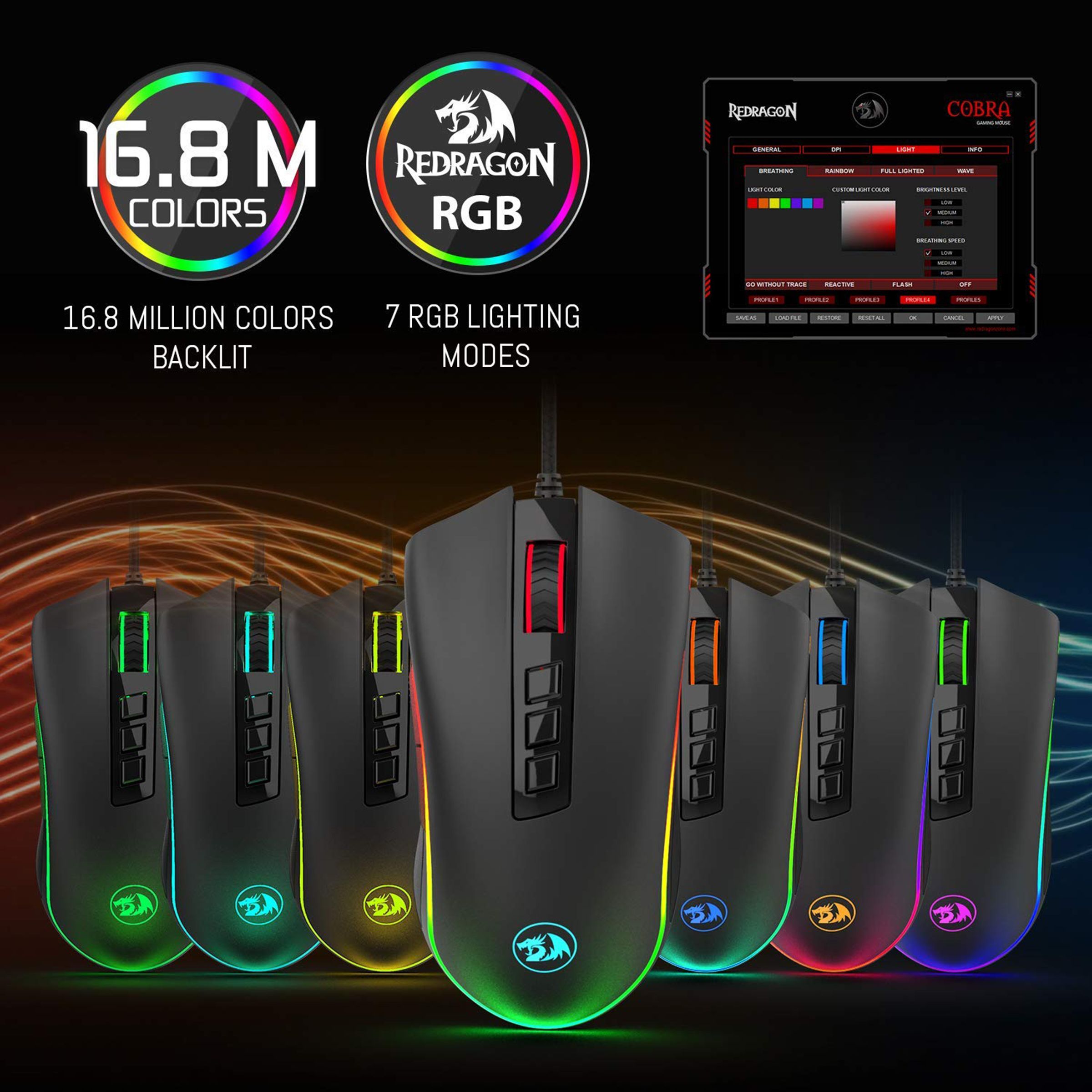 REDRAGON Cobra Wired Optical Gaming Mouse (5000 DPI Adjustable, Ergonomic Design, Black) REDRAGON Cobra Wired Optical Gaming Mouse (5000 DPI Adjustable, Ergonomic Design, Black)_6