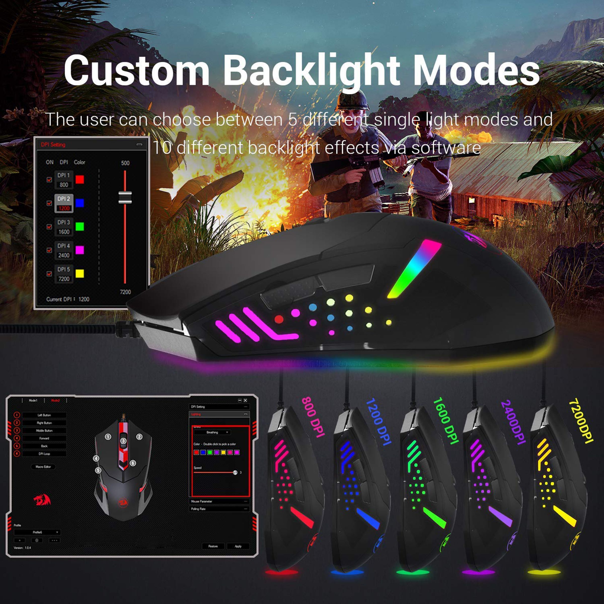REDRAGON Centrophorus Wired Optical Gaming Mouse (7200 DPI Adjustable, Ergonomic Design, Black) REDRAGON Centrophorus Wired Optical Gaming Mouse (7200 DPI Adjustable, Ergonomic Design, Black)_8
