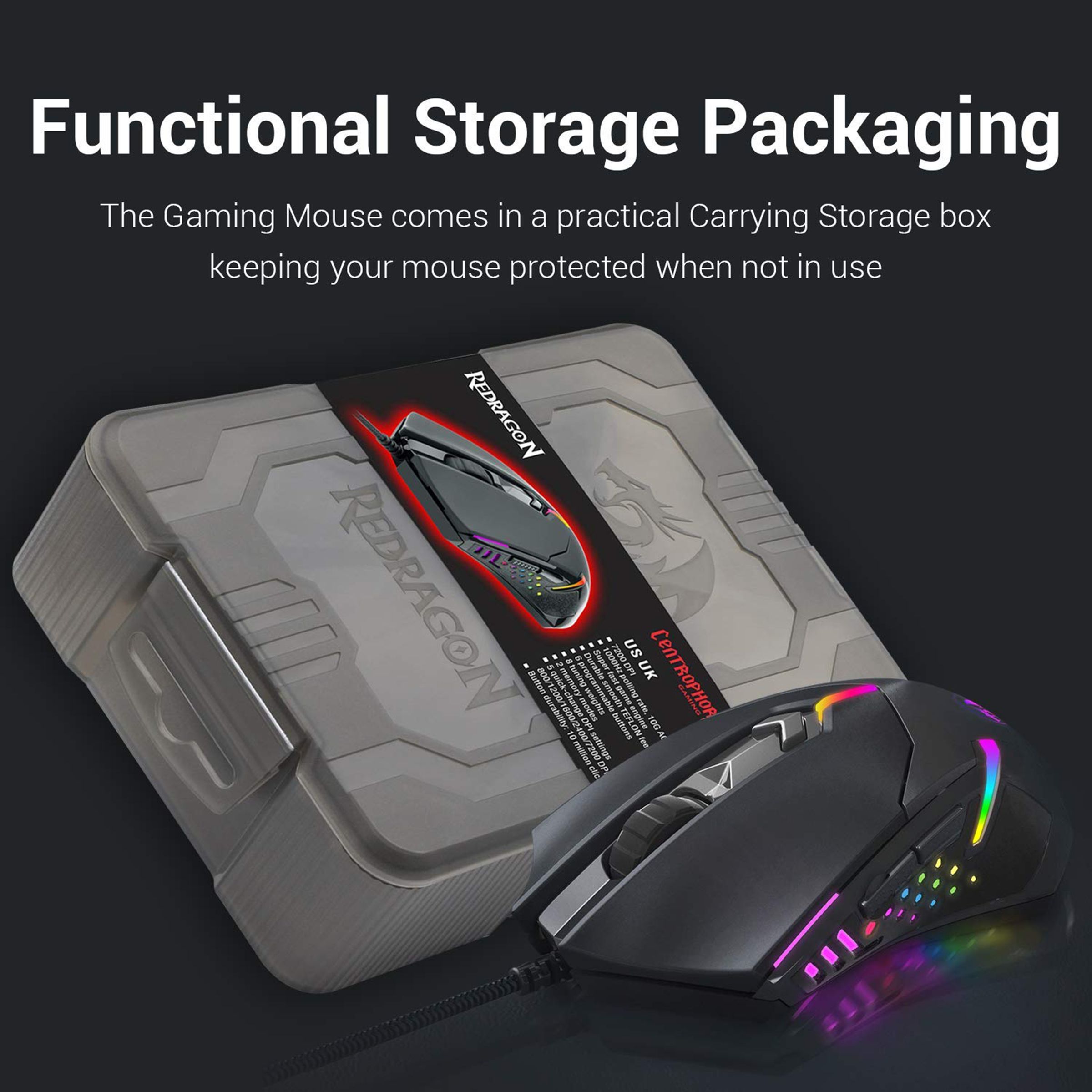 REDRAGON Centrophorus Wired Optical Gaming Mouse (7200 DPI Adjustable, Ergonomic Design, Black) REDRAGON Centrophorus Wired Optical Gaming Mouse (7200 DPI Adjustable, Ergonomic Design, Black)_10