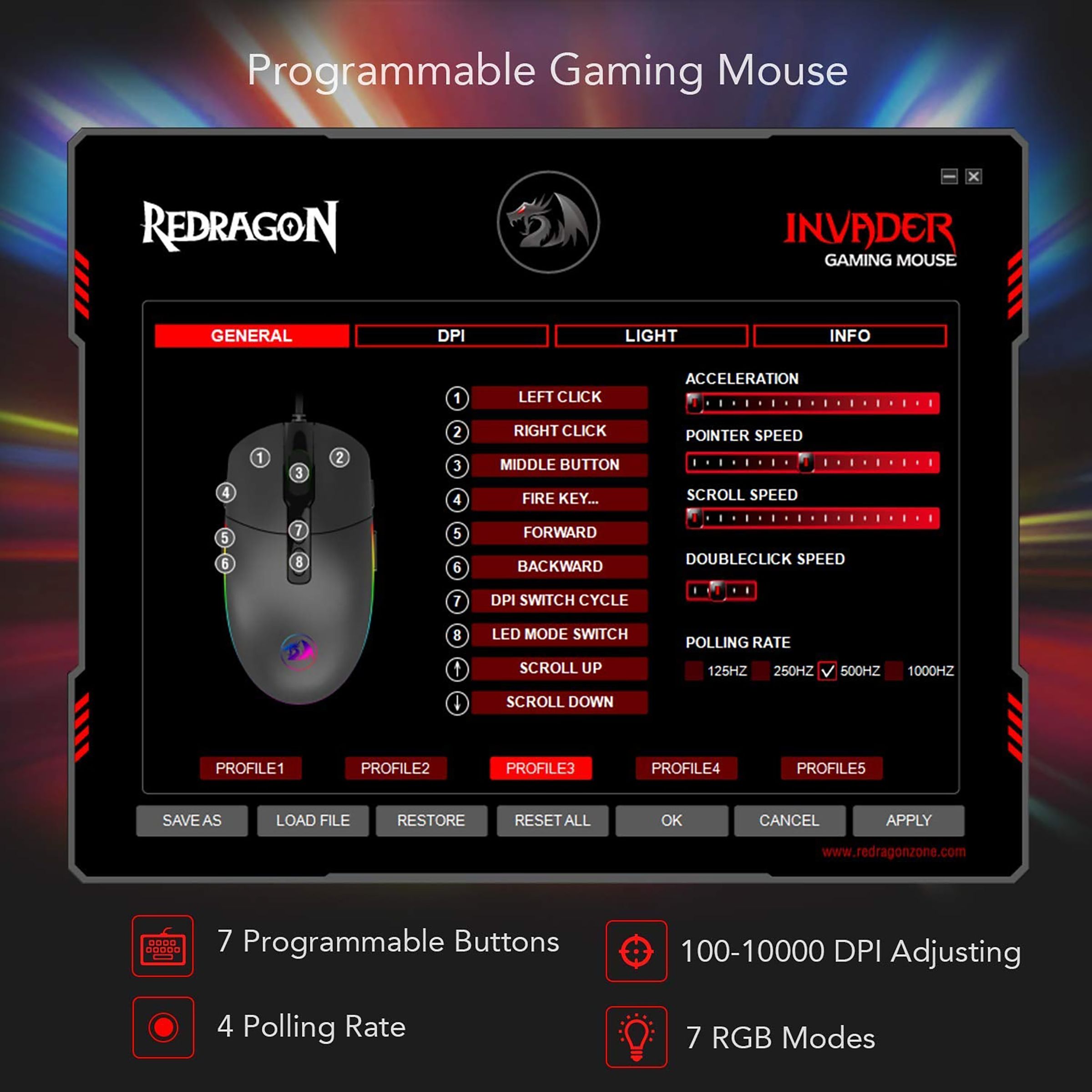 REDRAGON Invader Wired Optical Gaming Mouse (5000 DPI Adjustable, Fire Button, Black) REDRAGON Invader Wired Optical Gaming Mouse (5000 DPI Adjustable, Fire Button, Black)_7