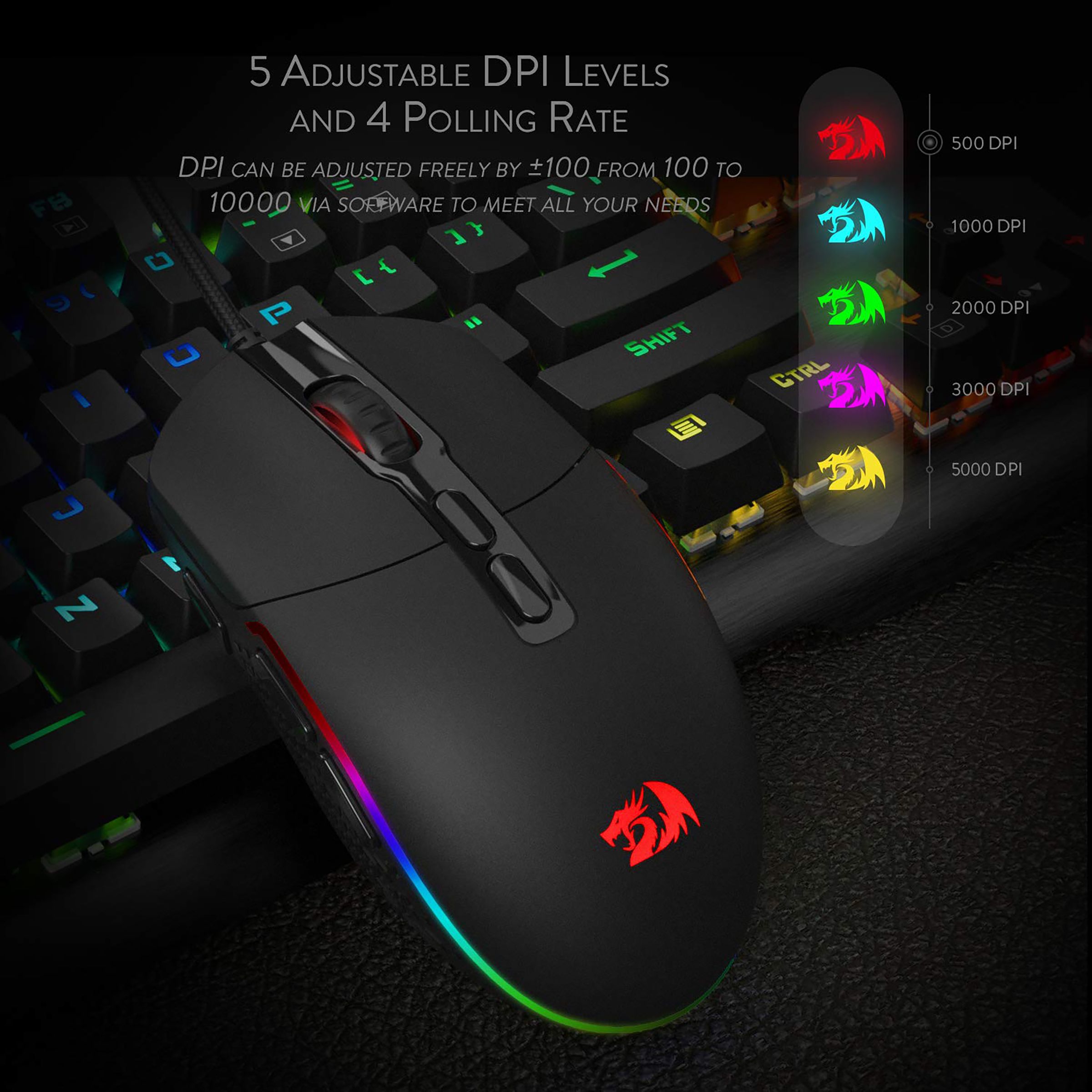 REDRAGON Invader Wired Optical Gaming Mouse (5000 DPI Adjustable, Fire Button, Black) REDRAGON Invader Wired Optical Gaming Mouse (5000 DPI Adjustable, Fire Button, Black)_14