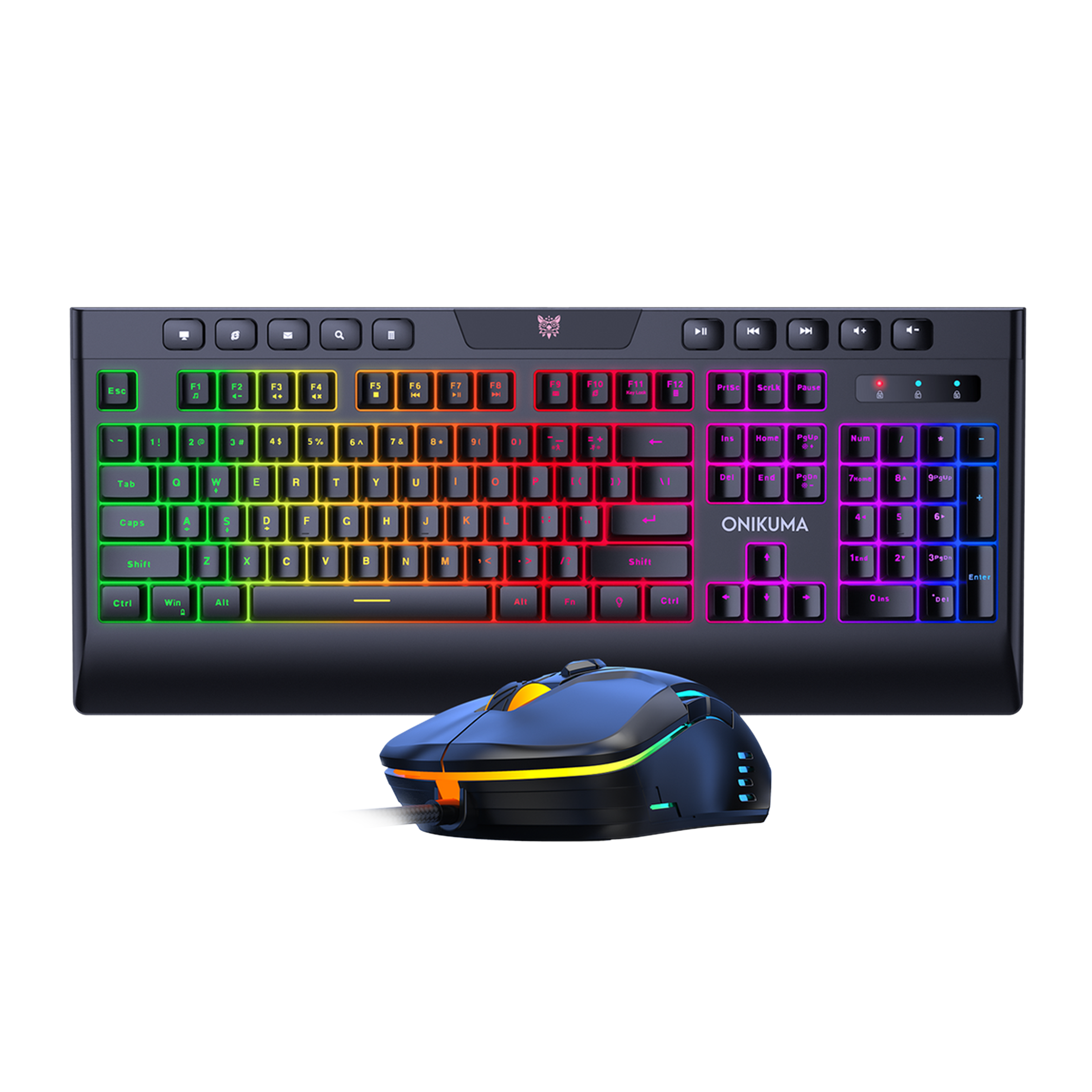 ONIKUMA G21 Plus Wired Gaming Keyboard & Mouse Combo (6400 DPI Adjustable, Waterproof Splash Design, Black)_1