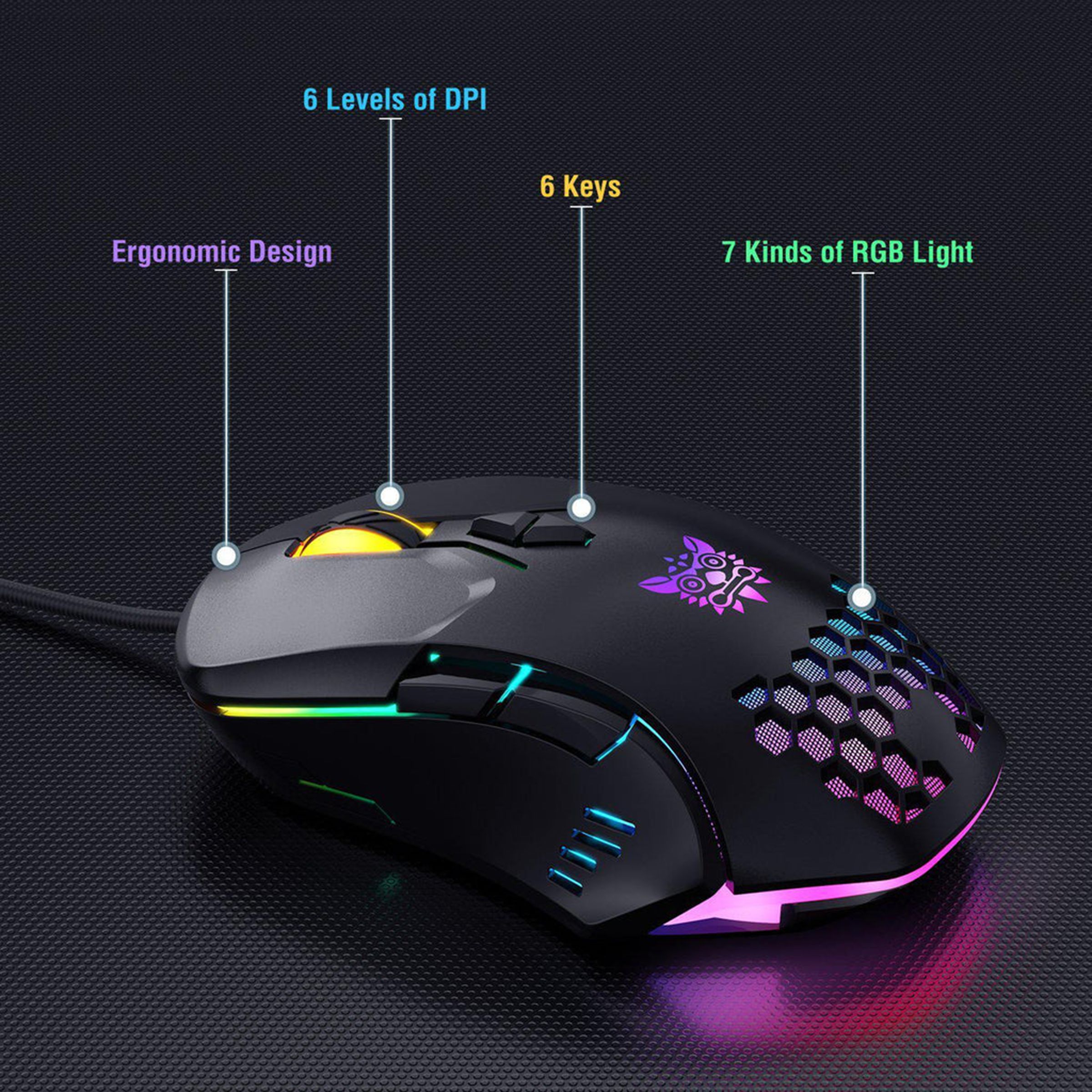 ONIKUMA G21 Plus Wired Gaming Keyboard & Mouse Combo (6400 DPI Adjustable, Waterproof Splash Design, Black)_12