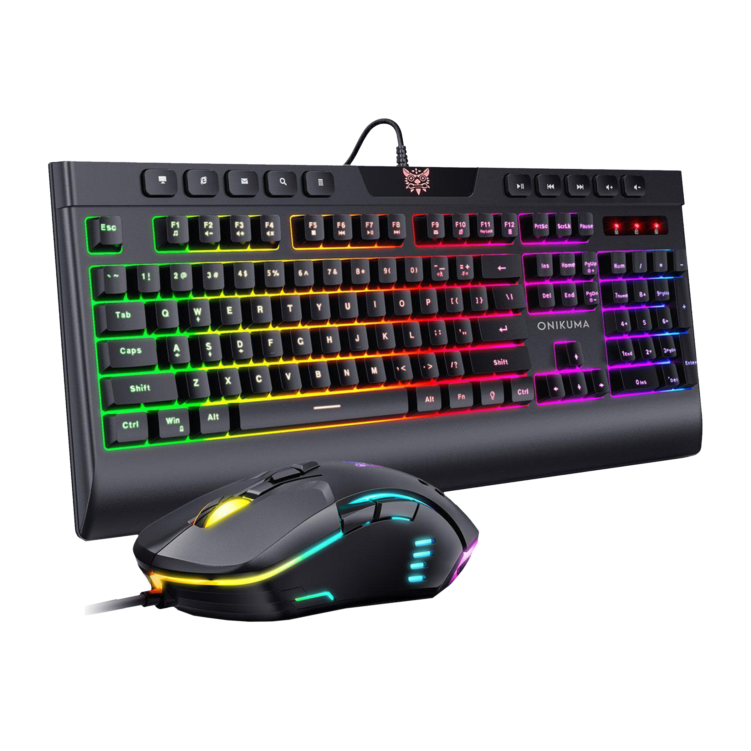 ONIKUMA G21 Plus Wired Gaming Keyboard & Mouse Combo (6400 DPI Adjustable, Waterproof Splash Design, Black)_2
