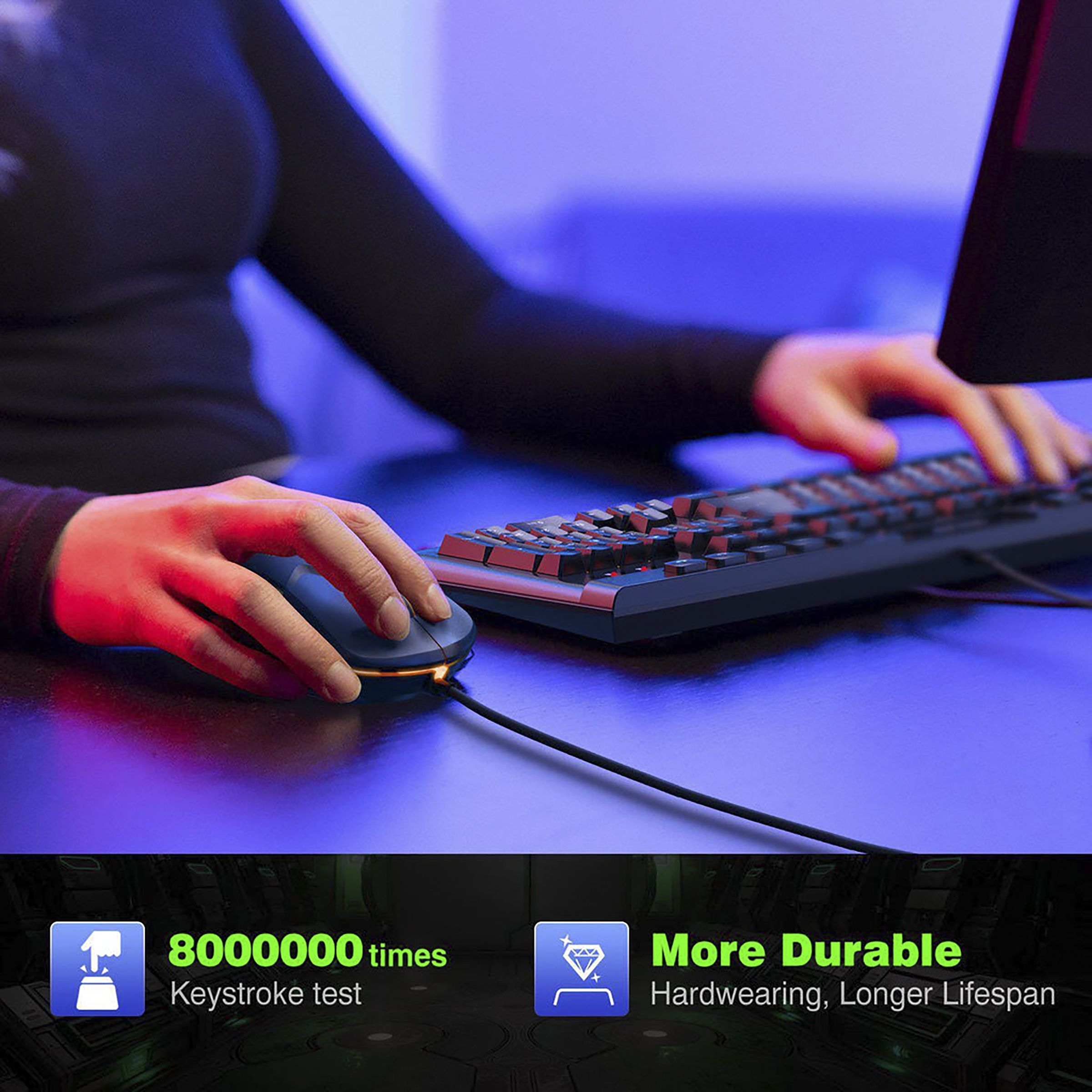 ONIKUMA G21 Plus Wired Gaming Keyboard & Mouse Combo (6400 DPI Adjustable, Waterproof Splash Design, Black)_3