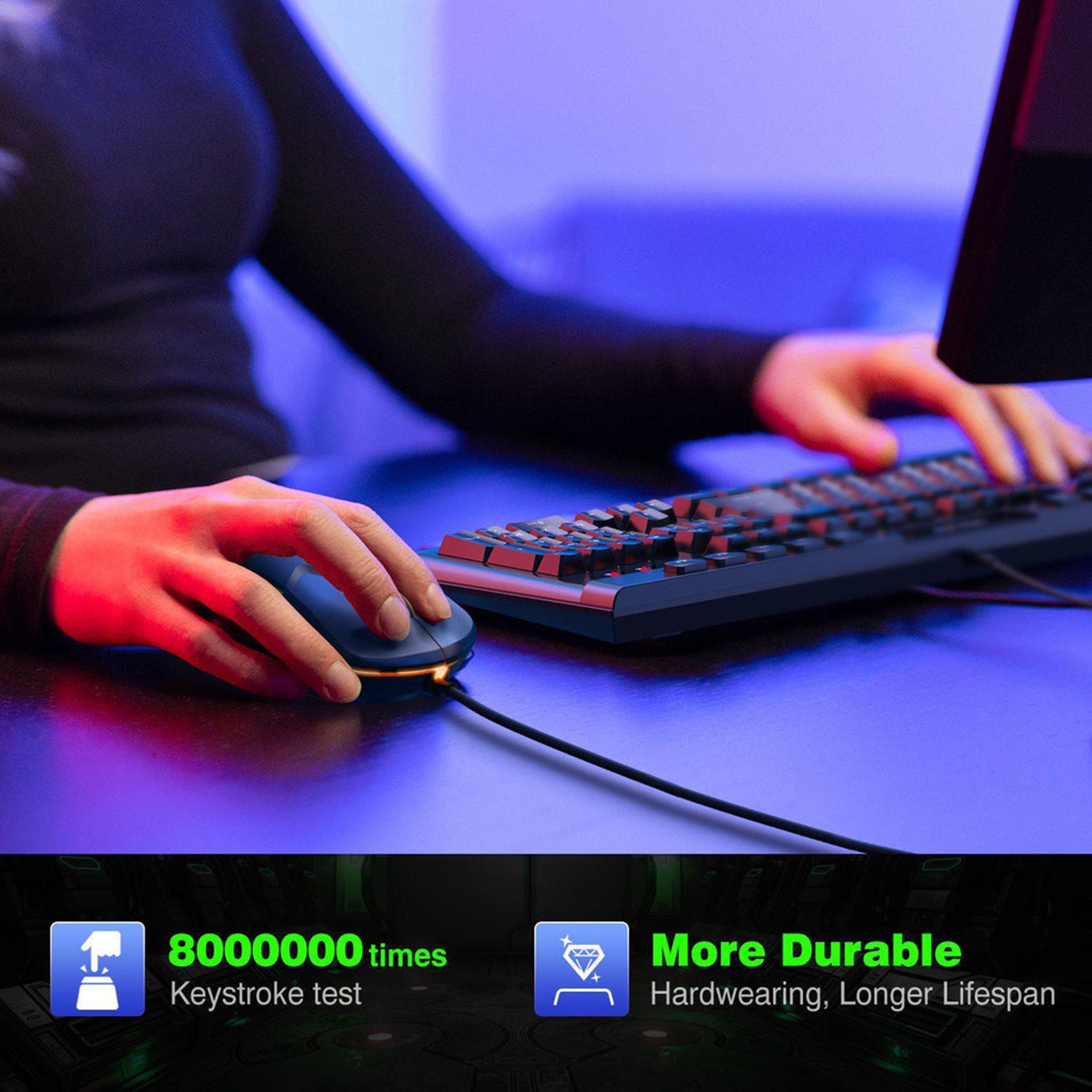 ONIKUMA G21 Plus Wired Gaming Keyboard & Mouse Combo (6400 DPI Adjustable, Waterproof Splash Design, Black)_5