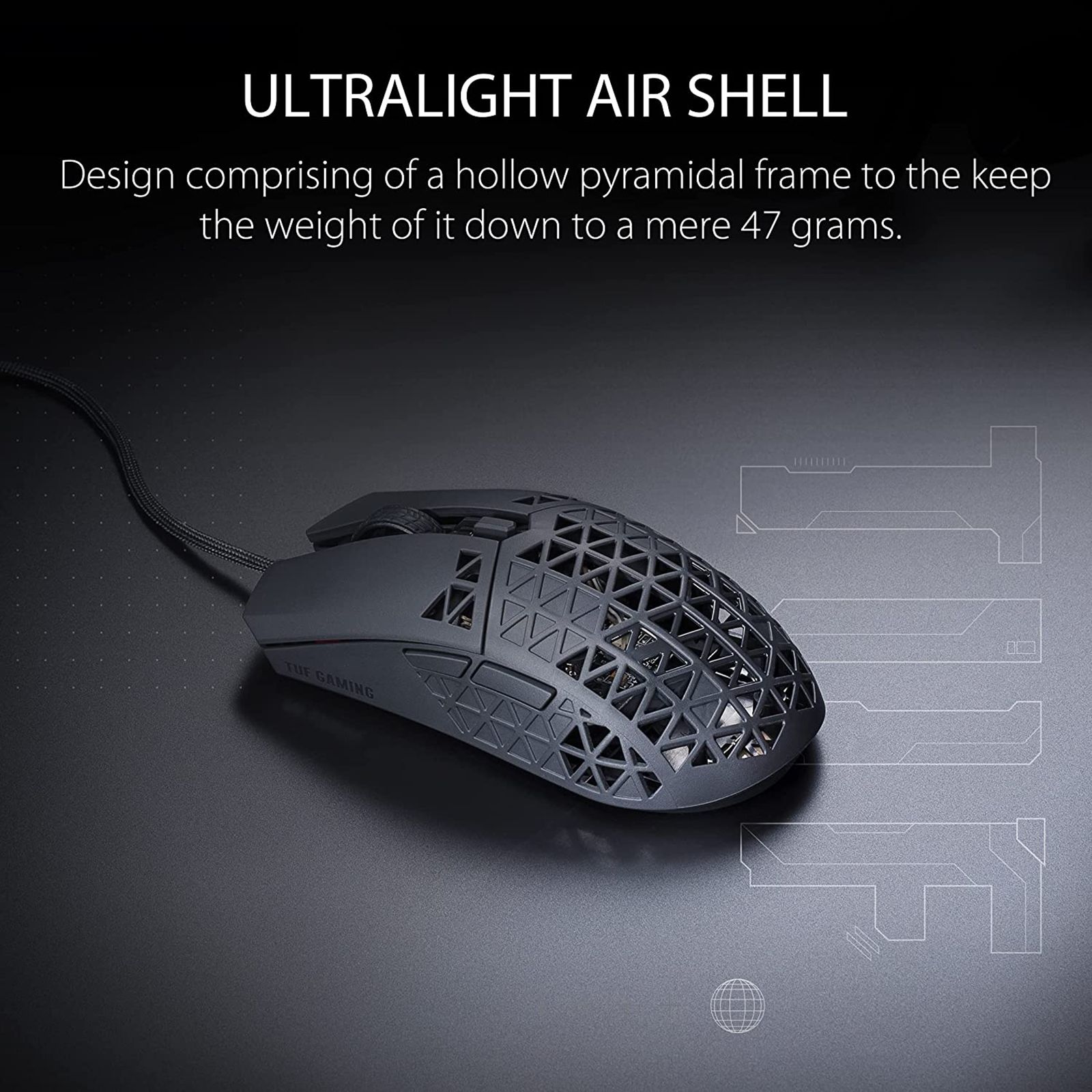 ASUS TUF M4 Air Wired Optical Gaming Mouse (16000 DPI, Ergonomic Design, Black) ASUS TUF M4 Air Wired Optical Gaming Mouse (16000 DPI, Ergonomic Design, Black)_9