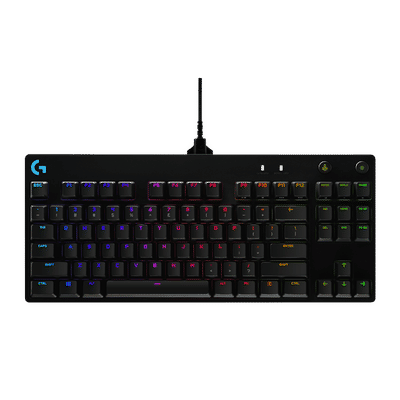 logitech G PRO Wired Gaming Keyboard with RGB Backlit Keys (GX Blue Clicky Mechanical Switches, Black)
