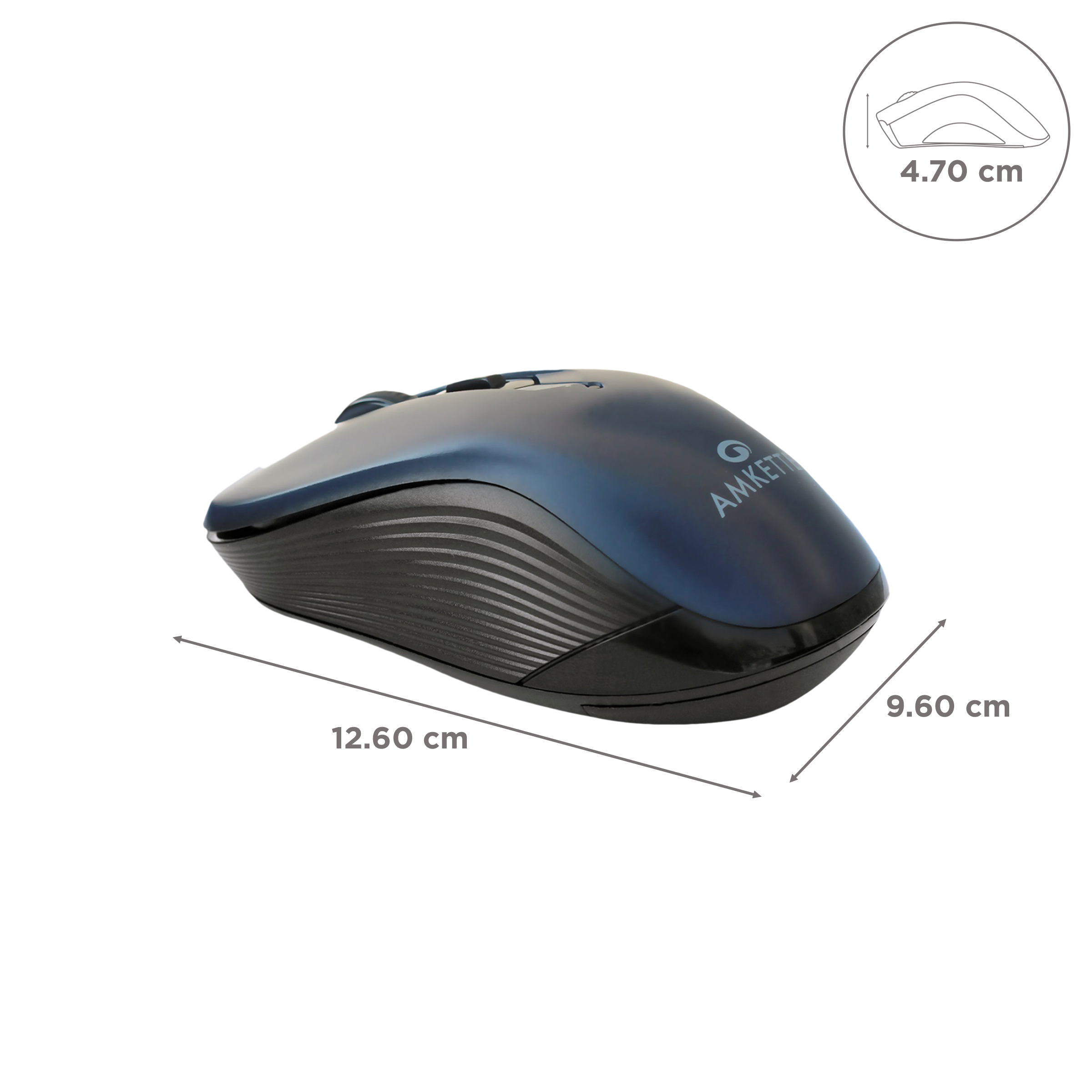 AMKETTE Hush Pro Pixel Wired Optical Gaming Mouse with Silent Click Buttons (1600 DPI Adjustable, Ergonomic Design, Black)_3
