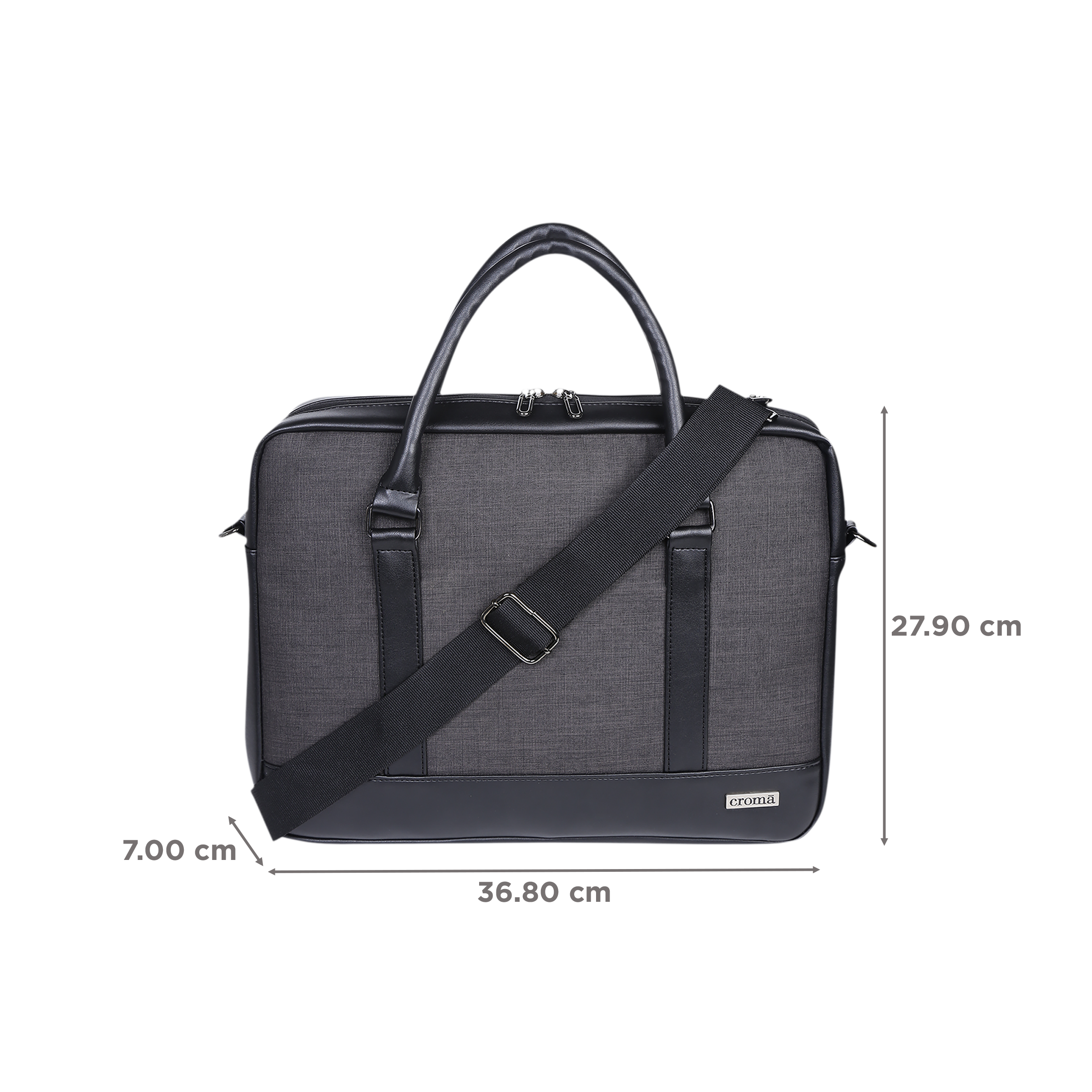 Croma Classic Polyester Laptop Sling Bag for 15.6 Inch Laptop (Water Resistant, Black)_2