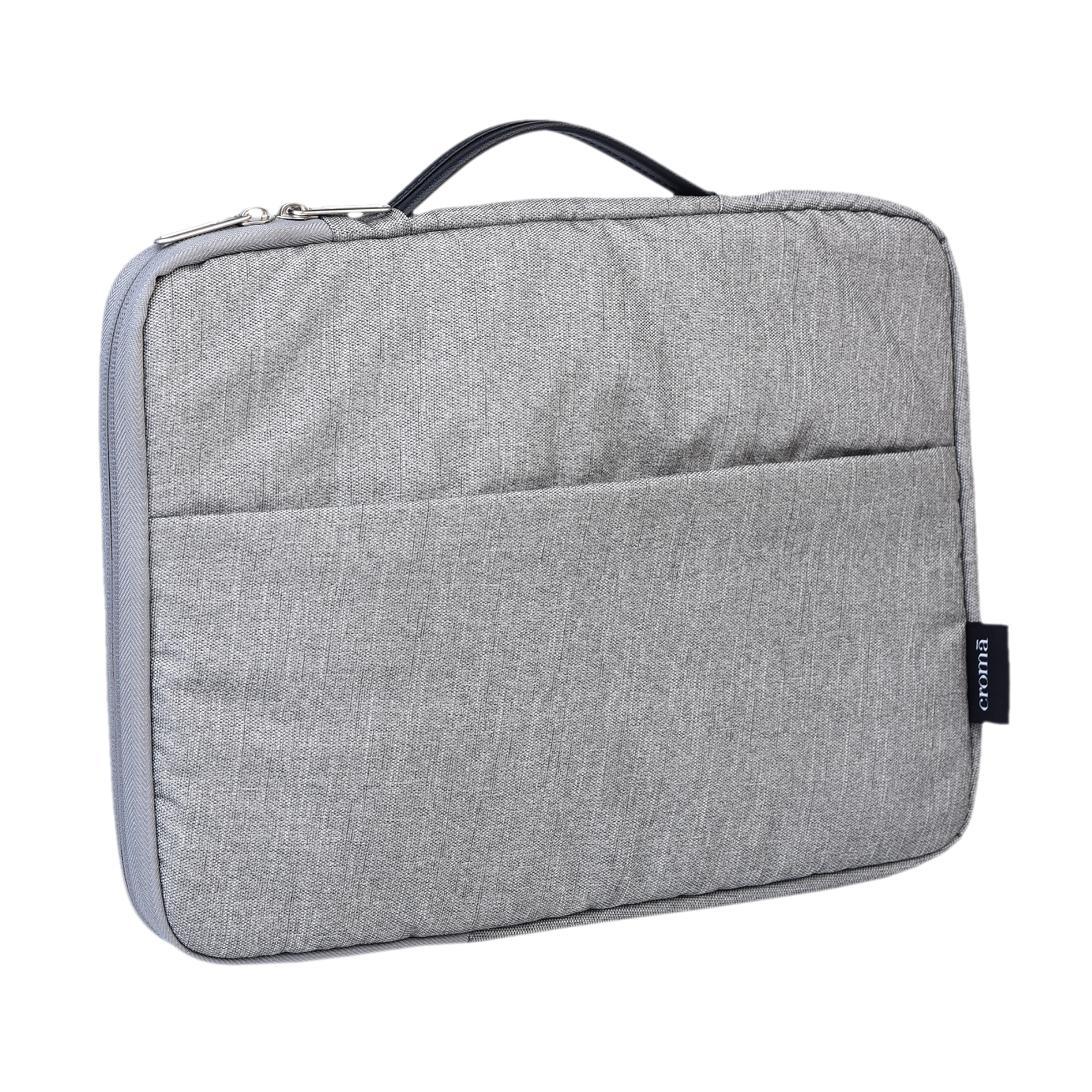 Croma Prime Fabric Laptop Sleeve for 14 Inch Laptop (Water Resistant, Grey)_1