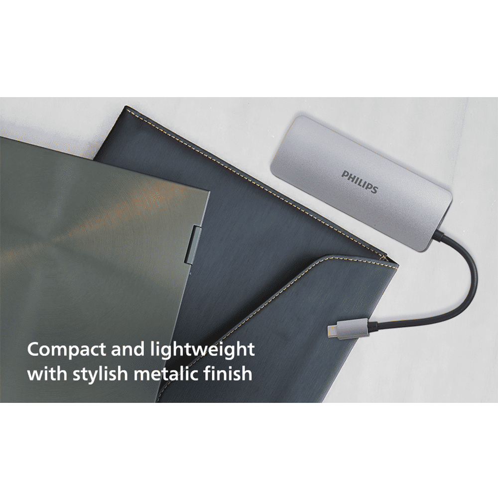 Philips 6-in-1 USB 3.0 Type C to RJ45, USB 3.0 Type C, USB 3.0 Type A, SD Card Slot, TF Card Reader, HDMI Type A USB Hub (5 Gbps Data Transfer Rate, Grey) Philips 6-in-1 USB 3.0 Type C to RJ45, USB 3.0 Type C, USB 3.0 Type A, SD Card Slot, TF Card Reader, HDMI Type A USB Hub (5 Gbps Data Transfer Rate, Grey)_8