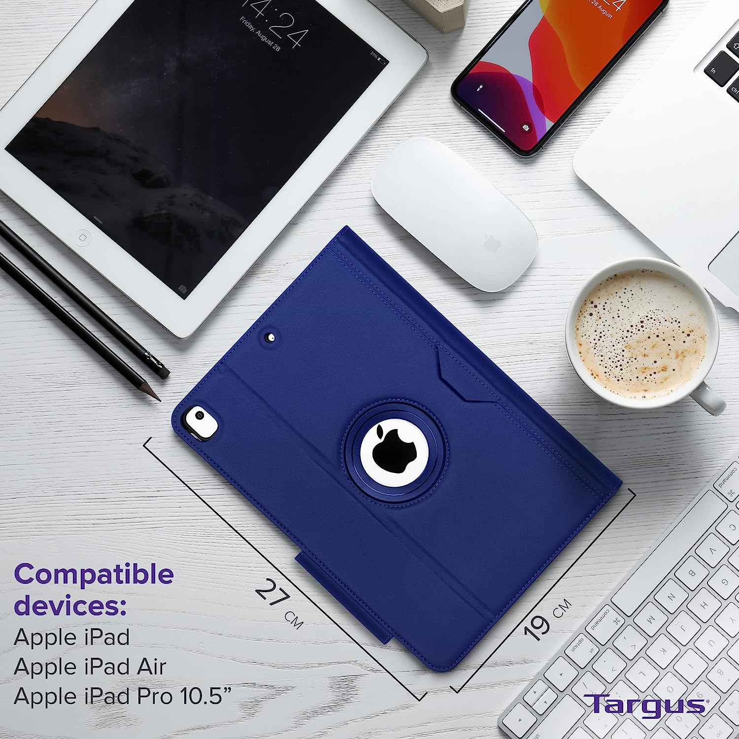 Targus VersaVu Polyurethane, Polycarbonate & Thermoplastic Polyester Flip Cover for Apple iPad 10.2 Inch (7th, 8th, 9th Gen), iPad Air 10.5 Inch, iPad Pro 10.5 Inch (Military Grade Drop Protection, Blue)_9