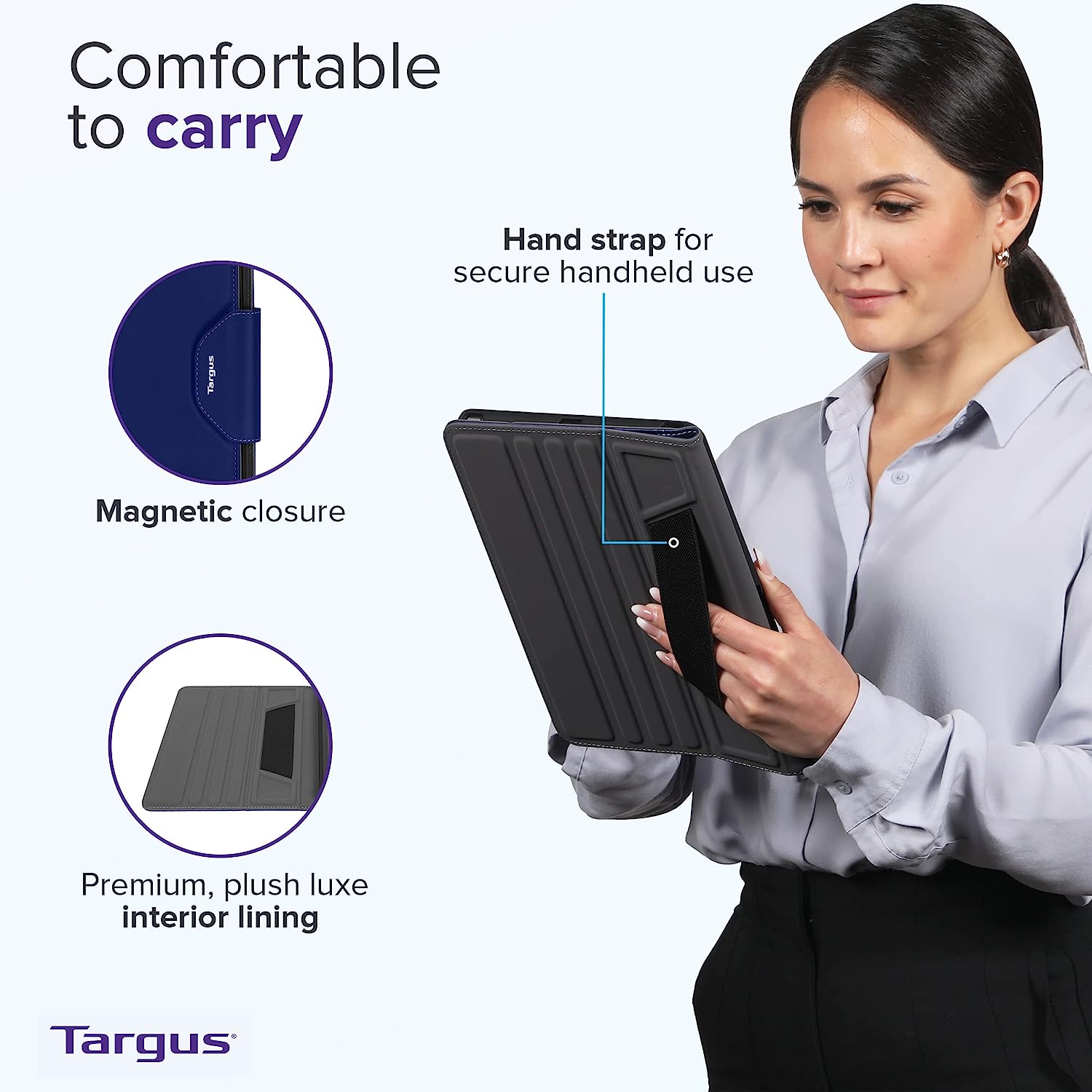 Targus VersaVu Polyurethane, Polycarbonate & Thermoplastic Polyester Flip Cover for Apple iPad 10.2 Inch (7th, 8th, 9th Gen), iPad Air 10.5 Inch, iPad Pro 10.5 Inch (Military Grade Drop Protection, Blue)_10