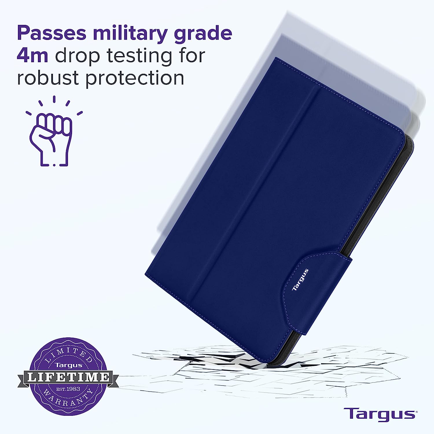 Targus VersaVu Polyurethane, Polycarbonate & Thermoplastic Polyester Flip Cover for Apple iPad 10.2 Inch (7th, 8th, 9th Gen), iPad Air 10.5 Inch, iPad Pro 10.5 Inch (Military Grade Drop Protection, Blue)_12