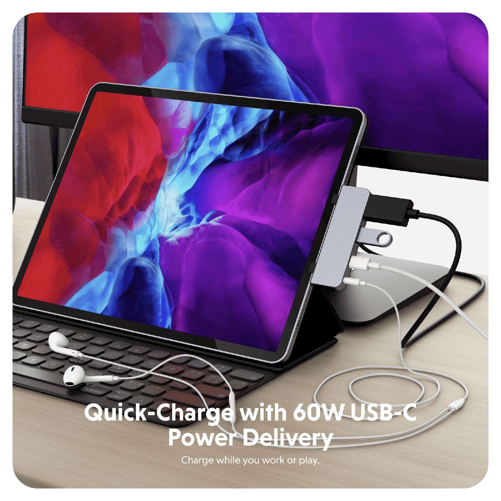 HyperDrive 4-in-1 USB 3.0 Type C to USB 3.1 Type A, USB 3.0 Type C, HDMI Type A, 3.5mm Stereo USB Hub (Pass-Through Charging, Space Grey)_9