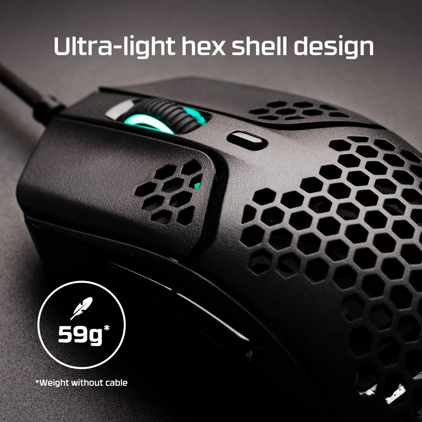HyperX Pulsefire Haste Wired Optical Gaming Mouse with Customizable Buttons (16000 DPI, Ultra-Light Hex Shell Design, Black) HyperX Pulsefire Haste Wired Optical Gaming Mouse with Customizable Buttons (16000 DPI, Ultra-Light Hex Shell Design, Black)_12