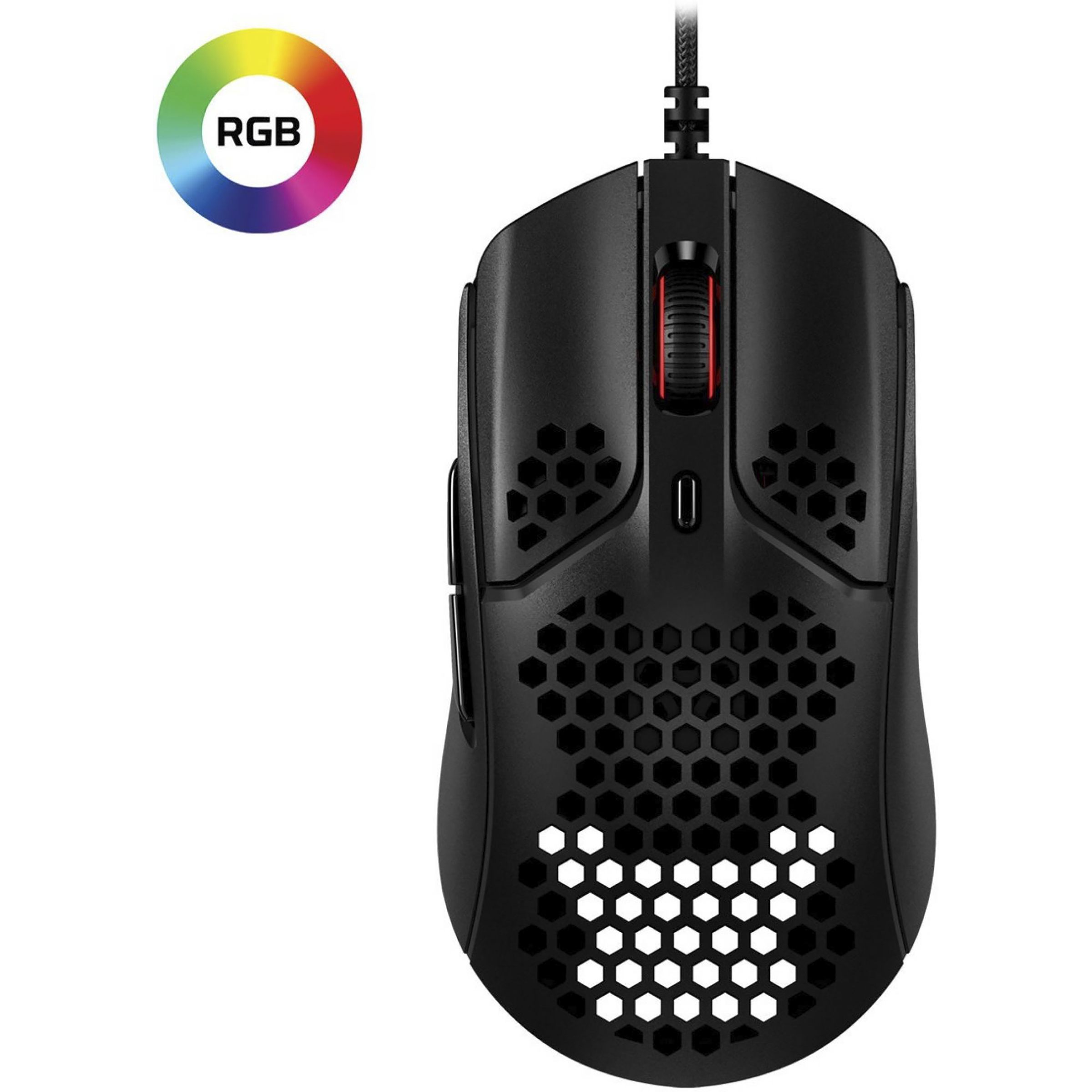 HyperX Pulsefire Haste Wired Optical Gaming Mouse with Customizable Buttons (16000 DPI, Ultra-Light Hex Shell Design, Black) HyperX Pulsefire Haste Wired Optical Gaming Mouse with Customizable Buttons (16000 DPI, Ultra-Light Hex Shell Design, Black)_8