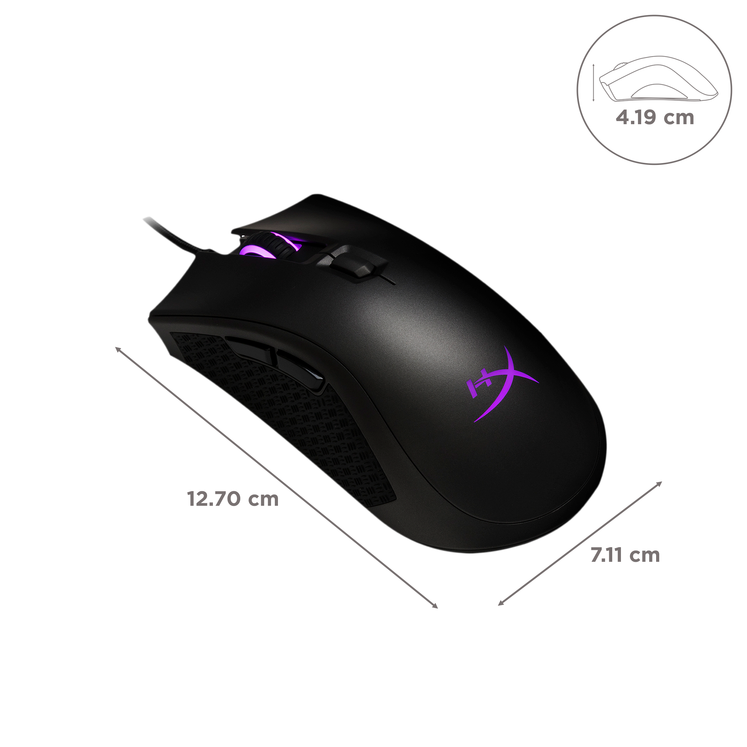 HyperX Pulsefire FPS Pro Wired Optical Gaming Mouse with Customizable Buttons (16000 DPI, Ergonomic Design, Black)_3