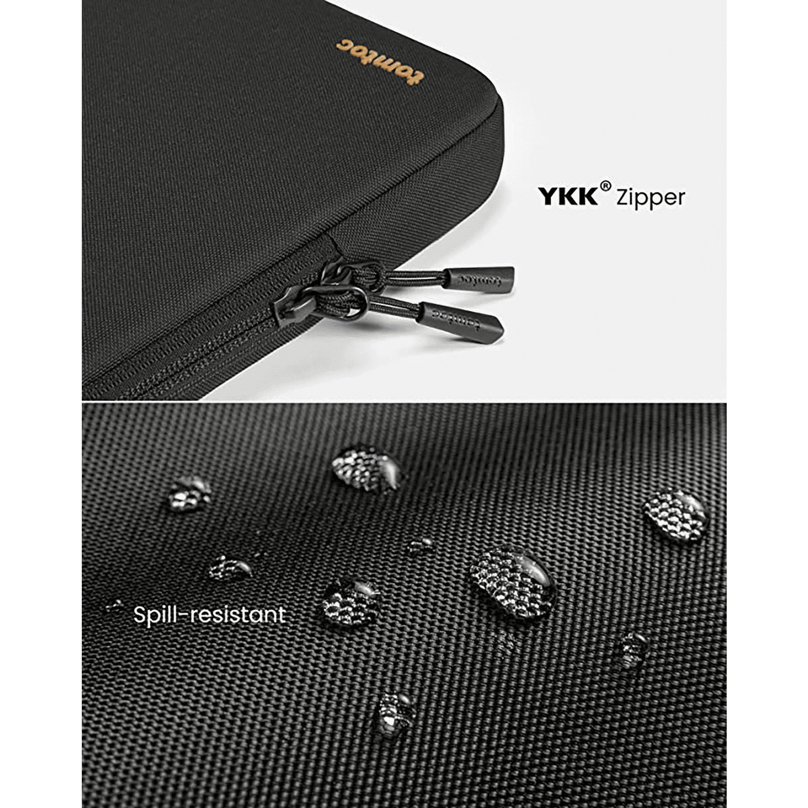 tomtoc Defender Recycled Fabrics Laptop Sleeve for 13.5, 14 & 14.4 Inch Laptop (Water Resistant, Black)_10