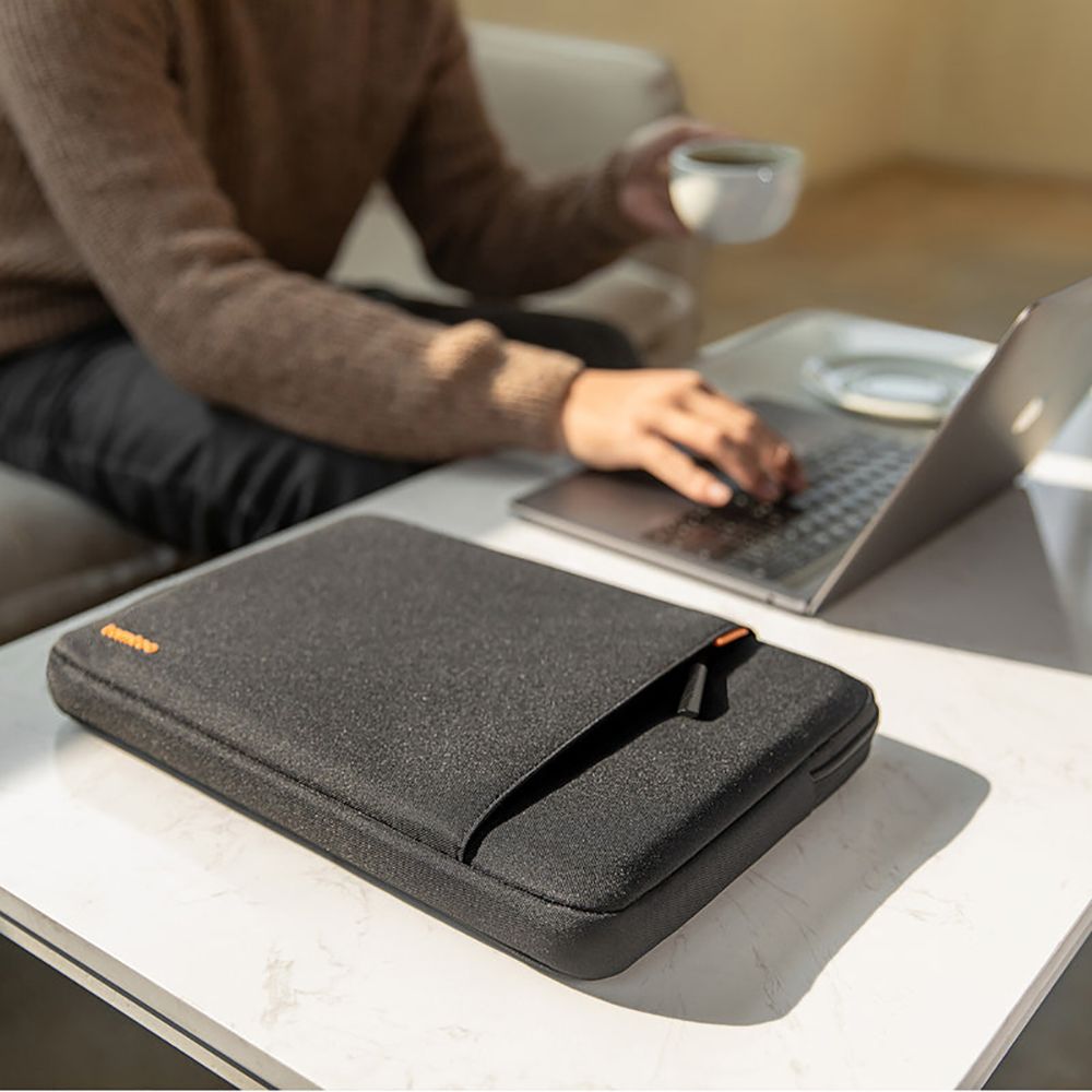 tomtoc Defender Recycled Fabrics Laptop Sleeve for 13.5, 14 & 14.4 Inch Laptop (Water Resistant, Black)_12